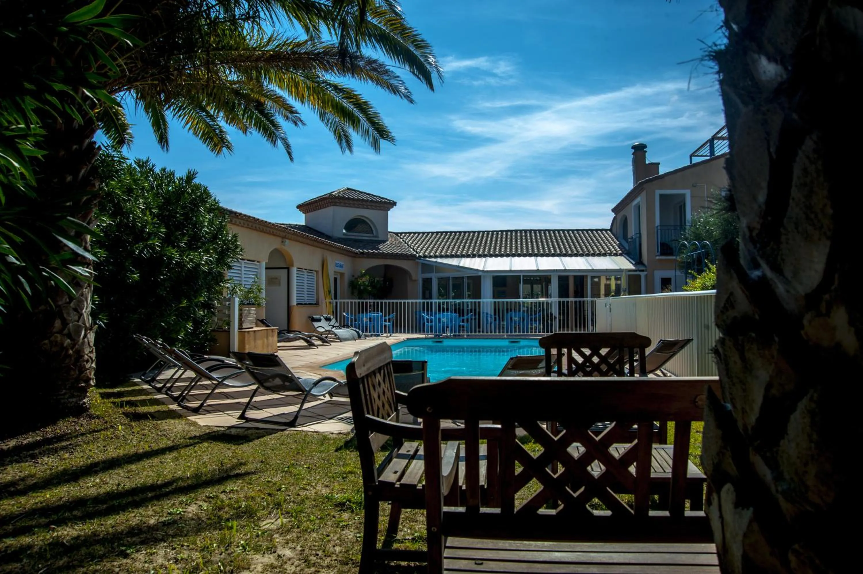 Pool view in Hôtel Le Leukos
