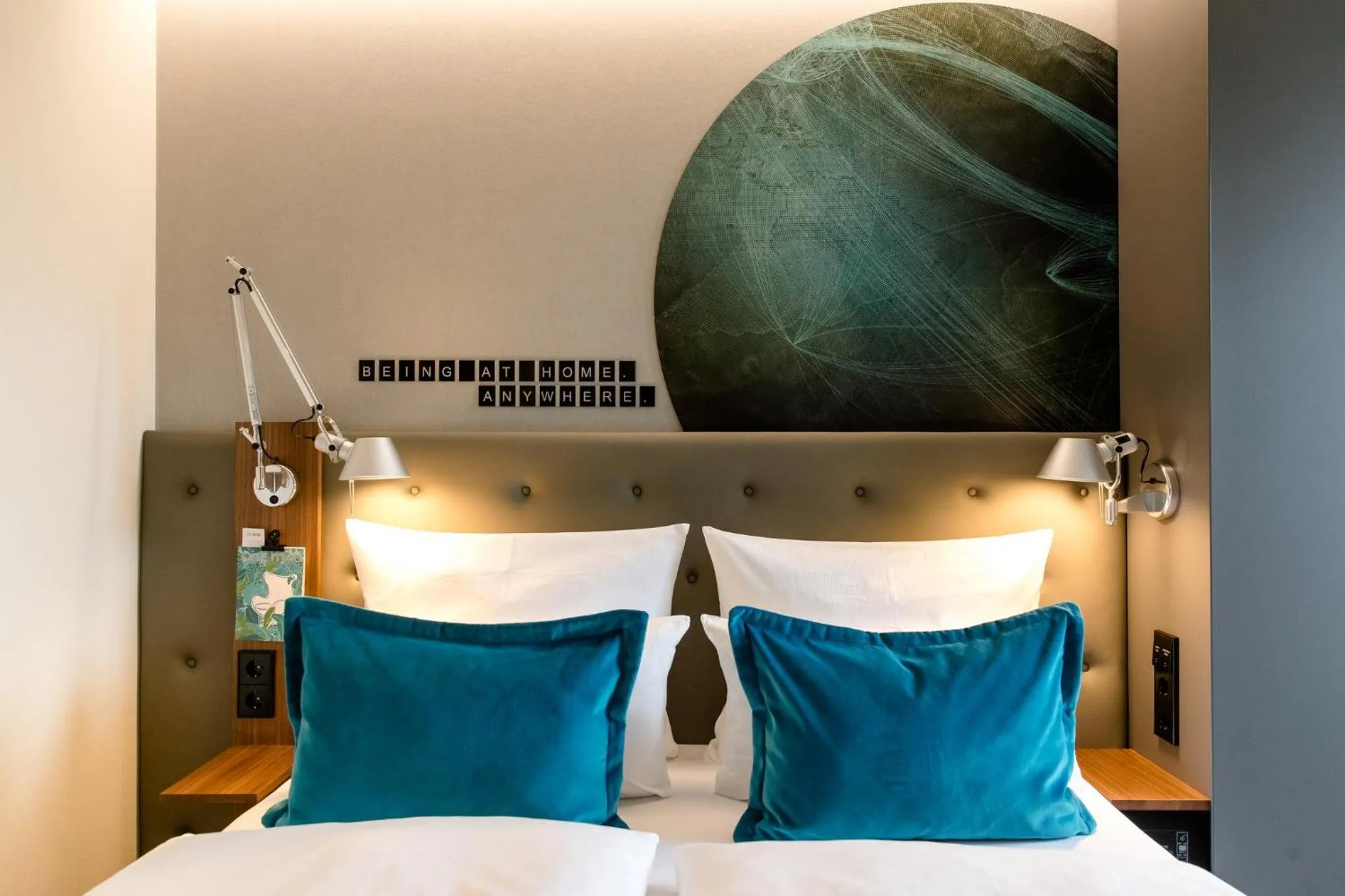 Photo of the whole room, Bed in Motel One Frankfurt Airport