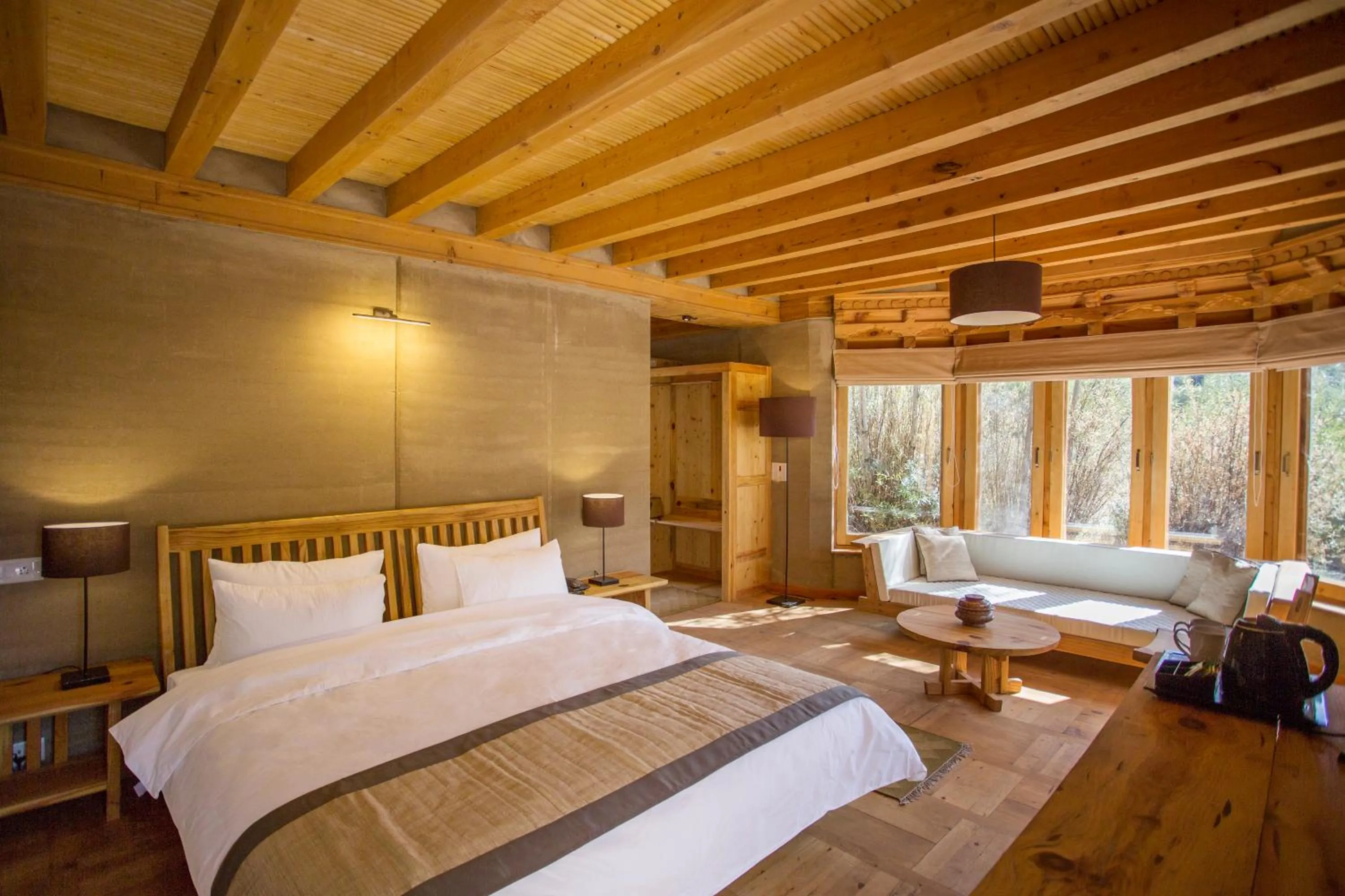 Seating area, Bed in Ladakh Eco Resort
