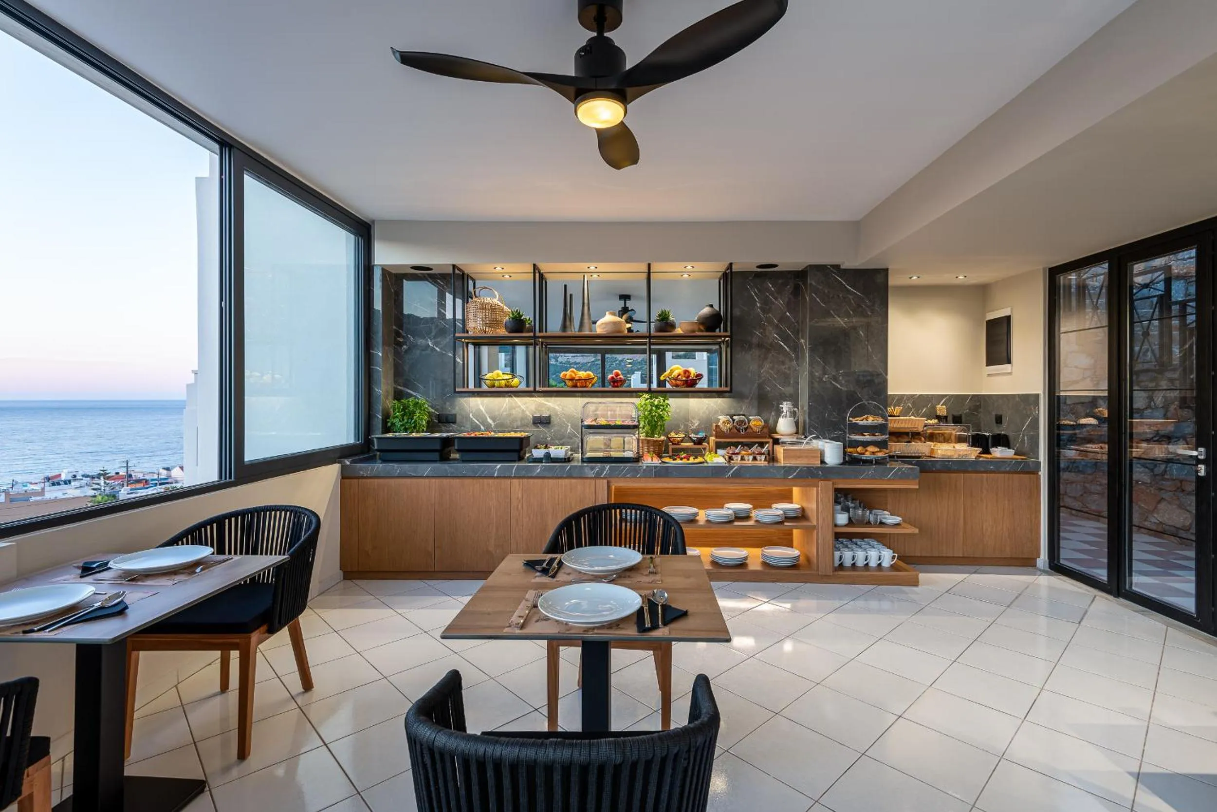 Buffet breakfast in Minois Boutique Hotel