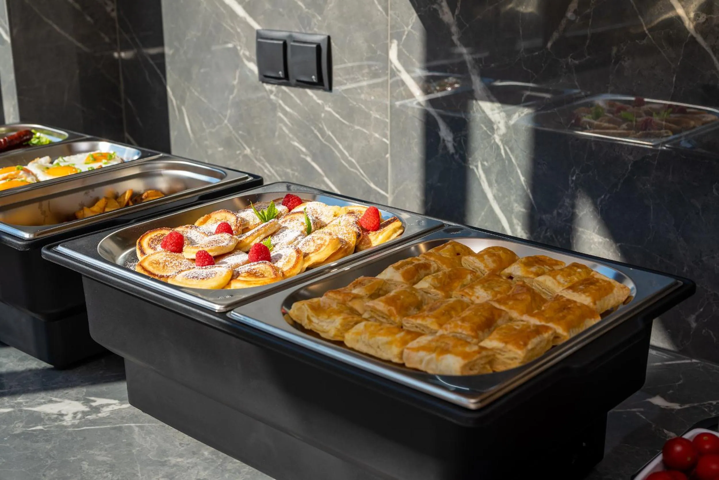 Buffet breakfast in Minois Boutique Hotel