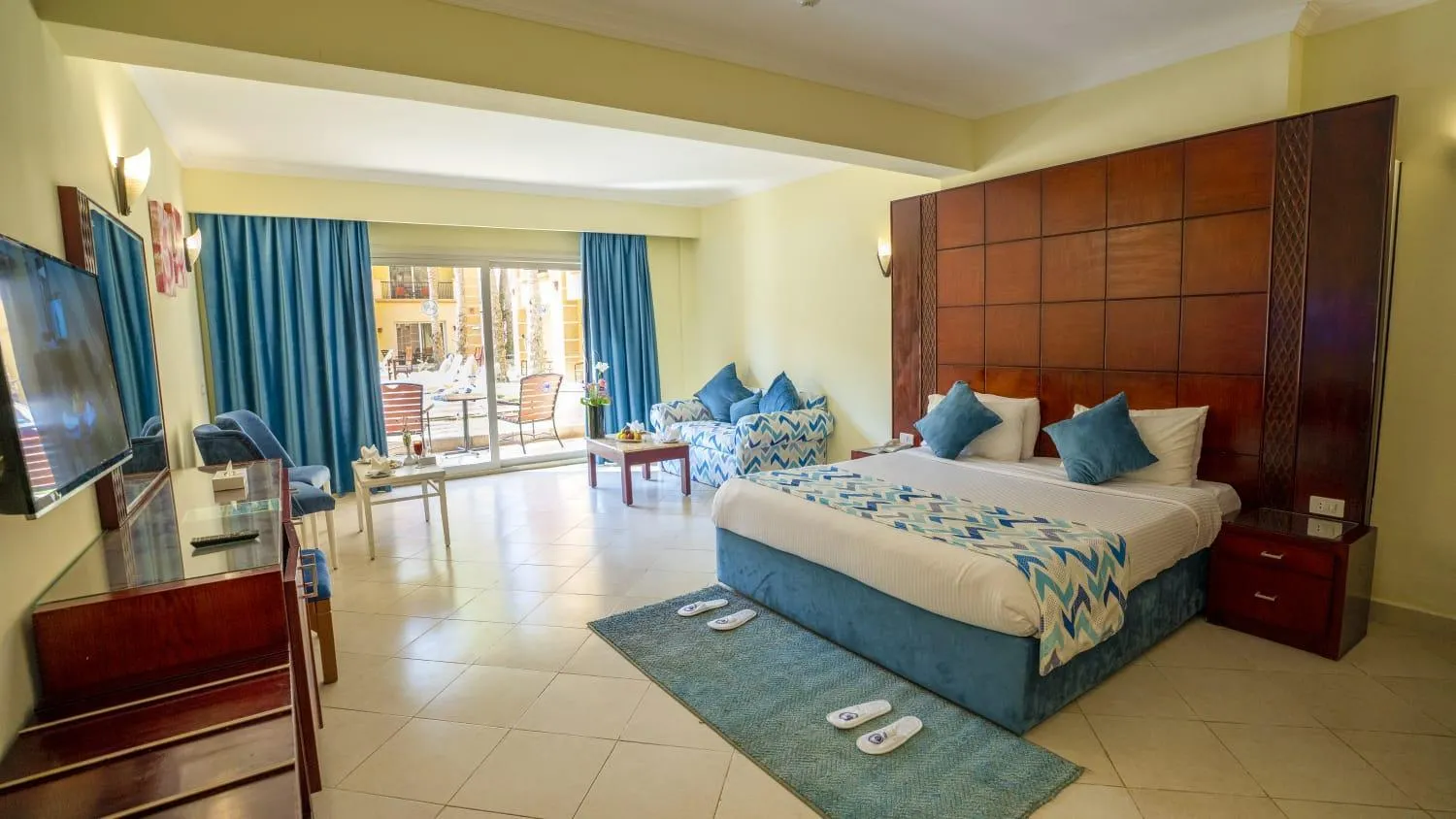 Bed in Sea Beach Aqua Park Resort