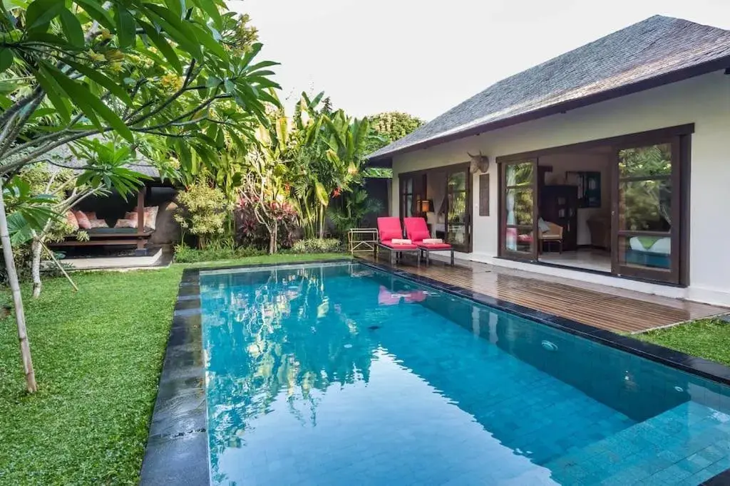 Pool view in Mango Tree Villas Jimbaran Bali Pool view in Mango Tree Villas Jimbaran Bali
