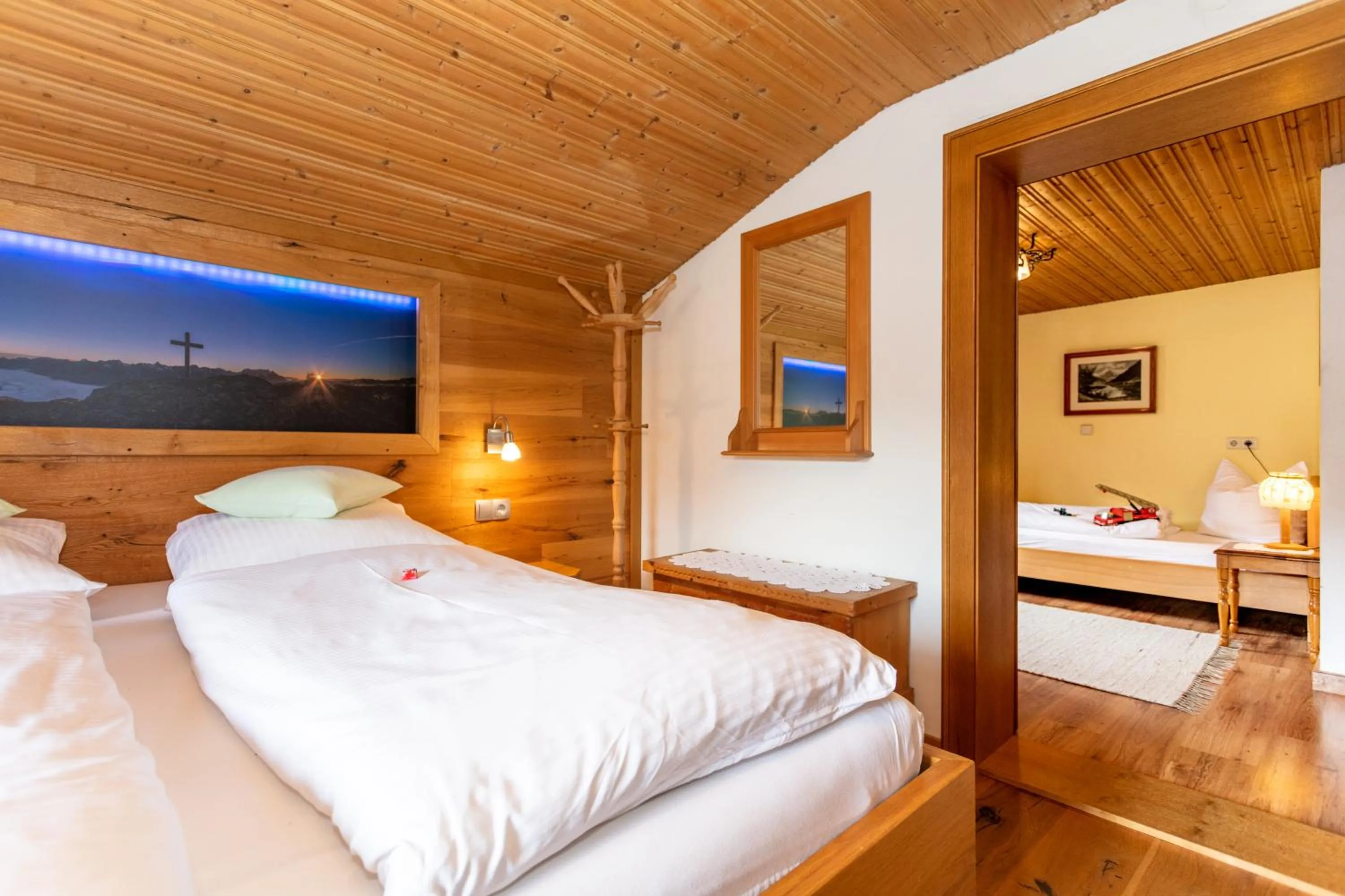 Bedroom, Bed in Pension Sonneck