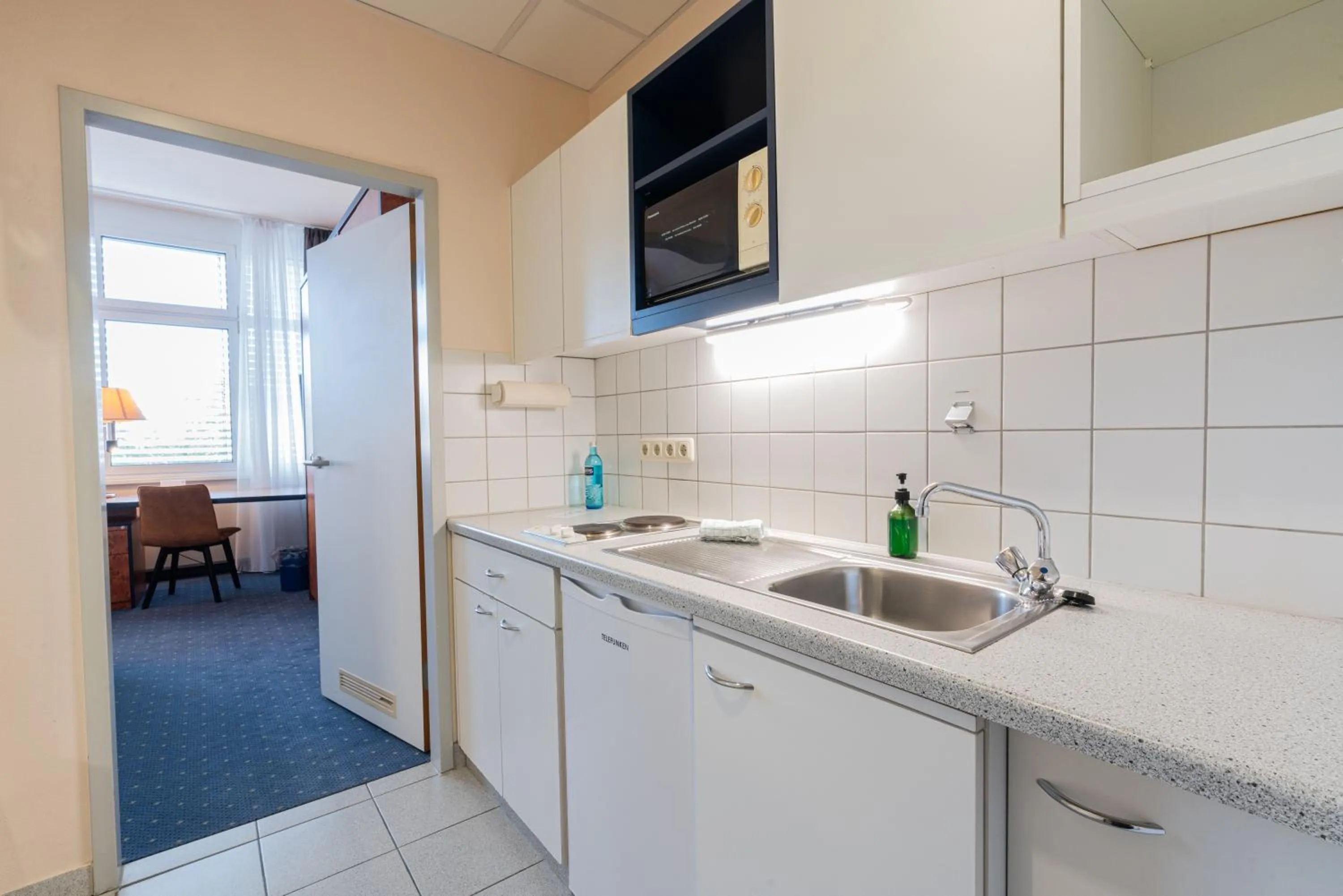 Kitchen or kitchenette in Hotel Arkadia