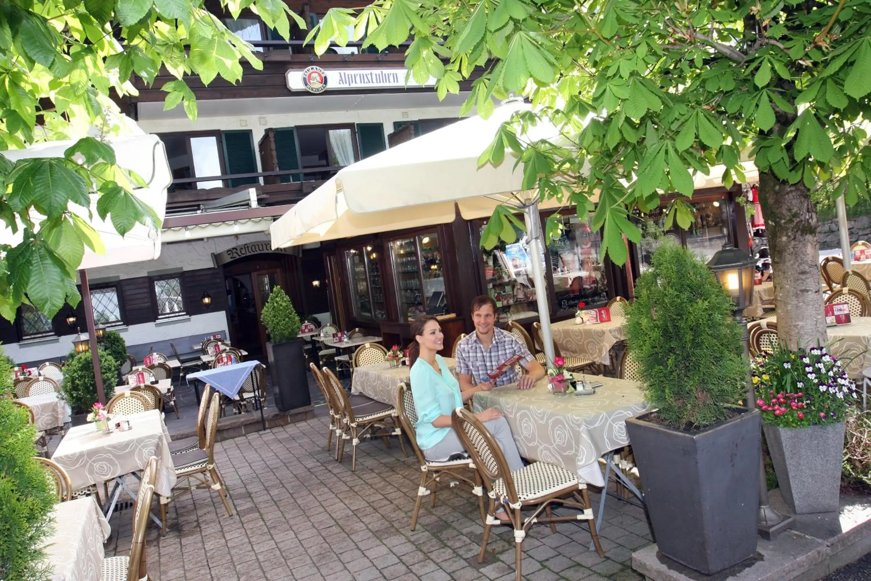 Balcony/Terrace, Restaurant/Places to Eat in Hotel Alpenstuben