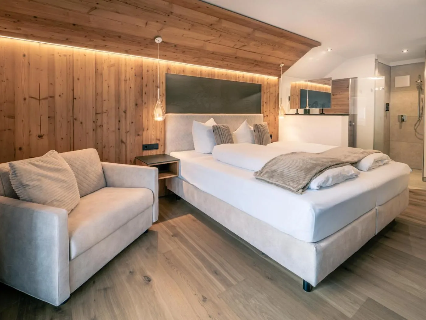 Photo of the whole room, Bed in Mäsers Allgäuherz