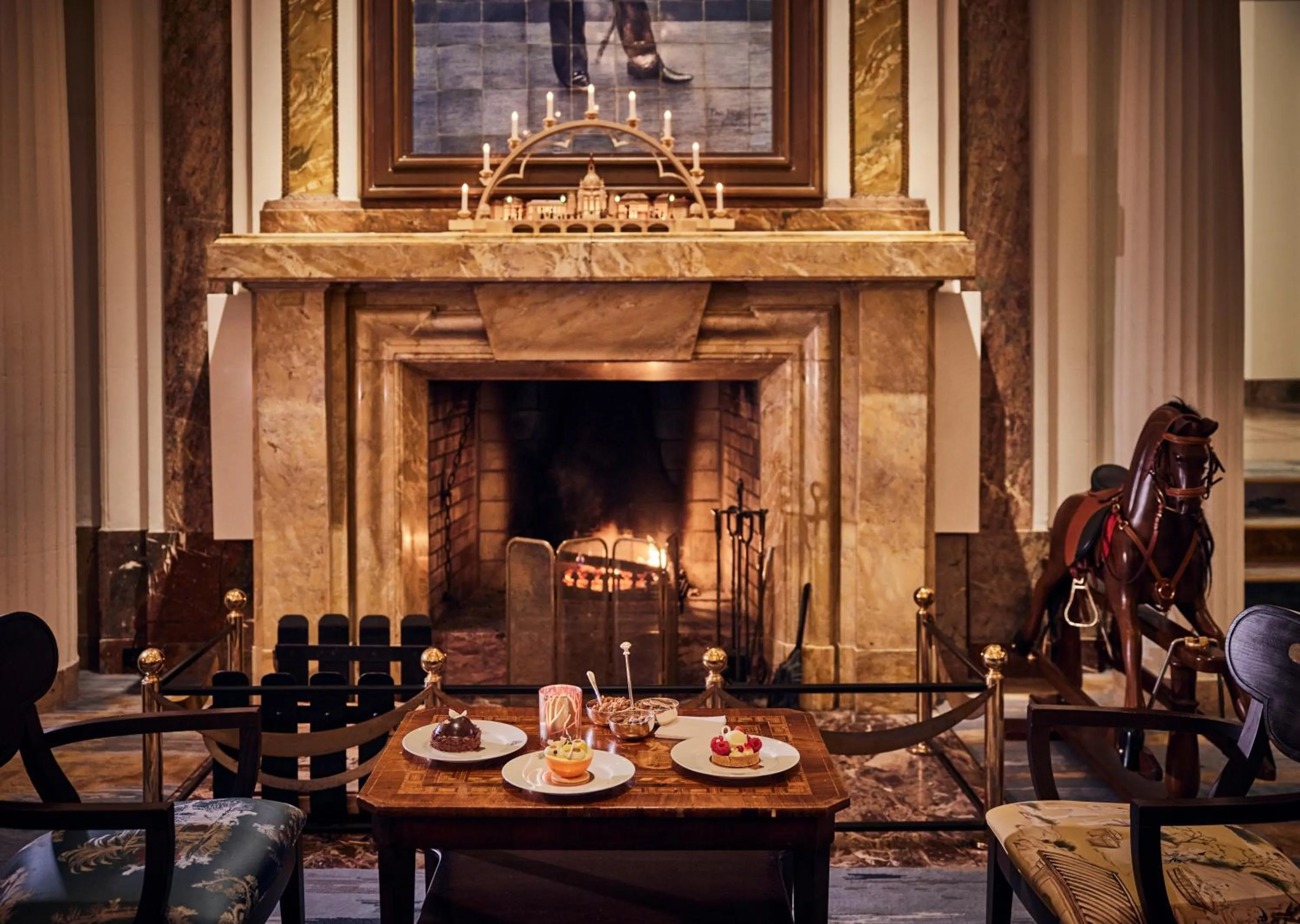 fireplace in Hotel Atlantic Hamburg, Autograph Collection