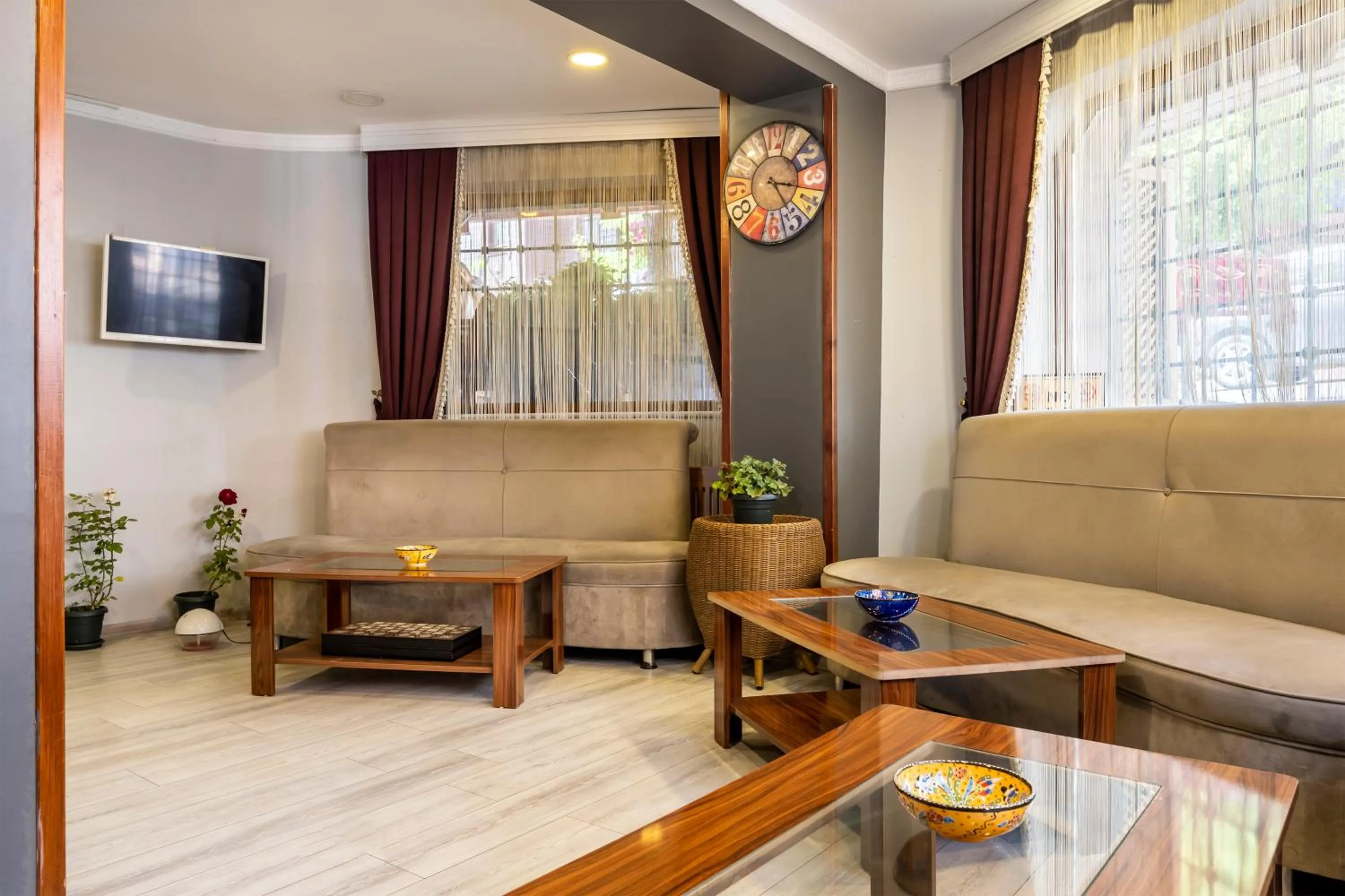 Seating area in Rose Bouquets Hotel