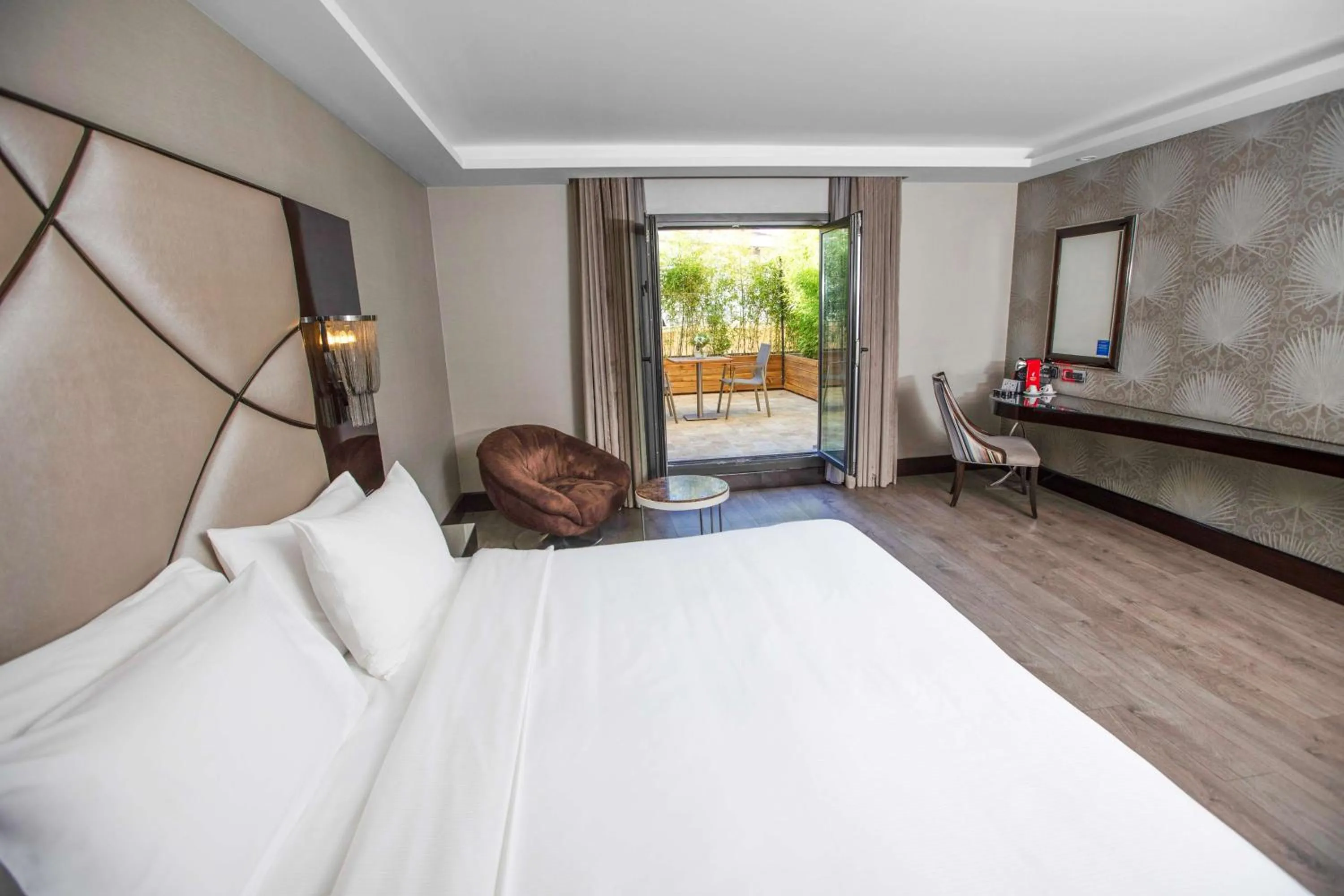 View (from property/room), Bed in DoubleTree by Hilton Istanbul Gayrettepe