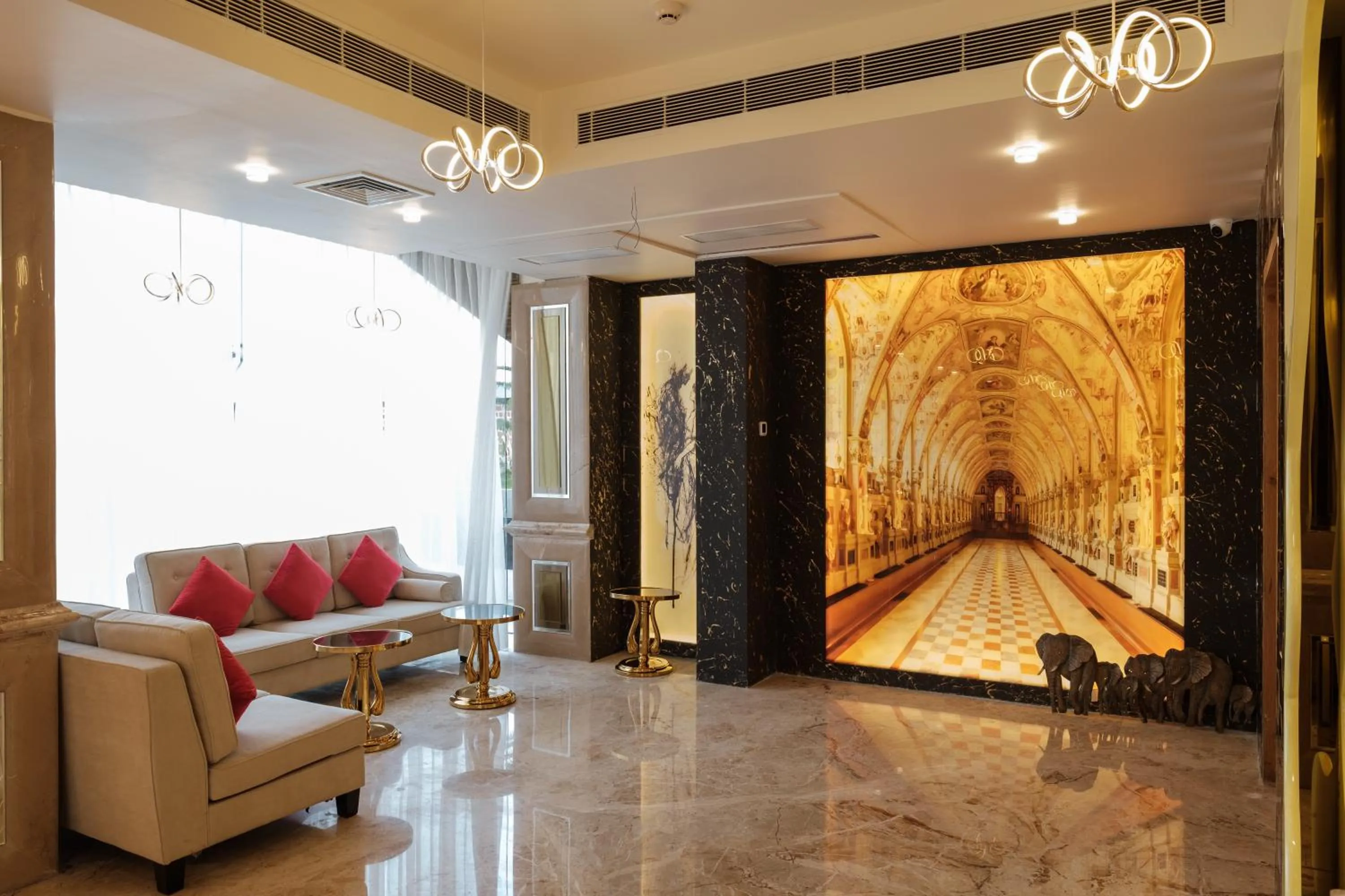 Seating area in Hotel Clarks Premier ,Kota