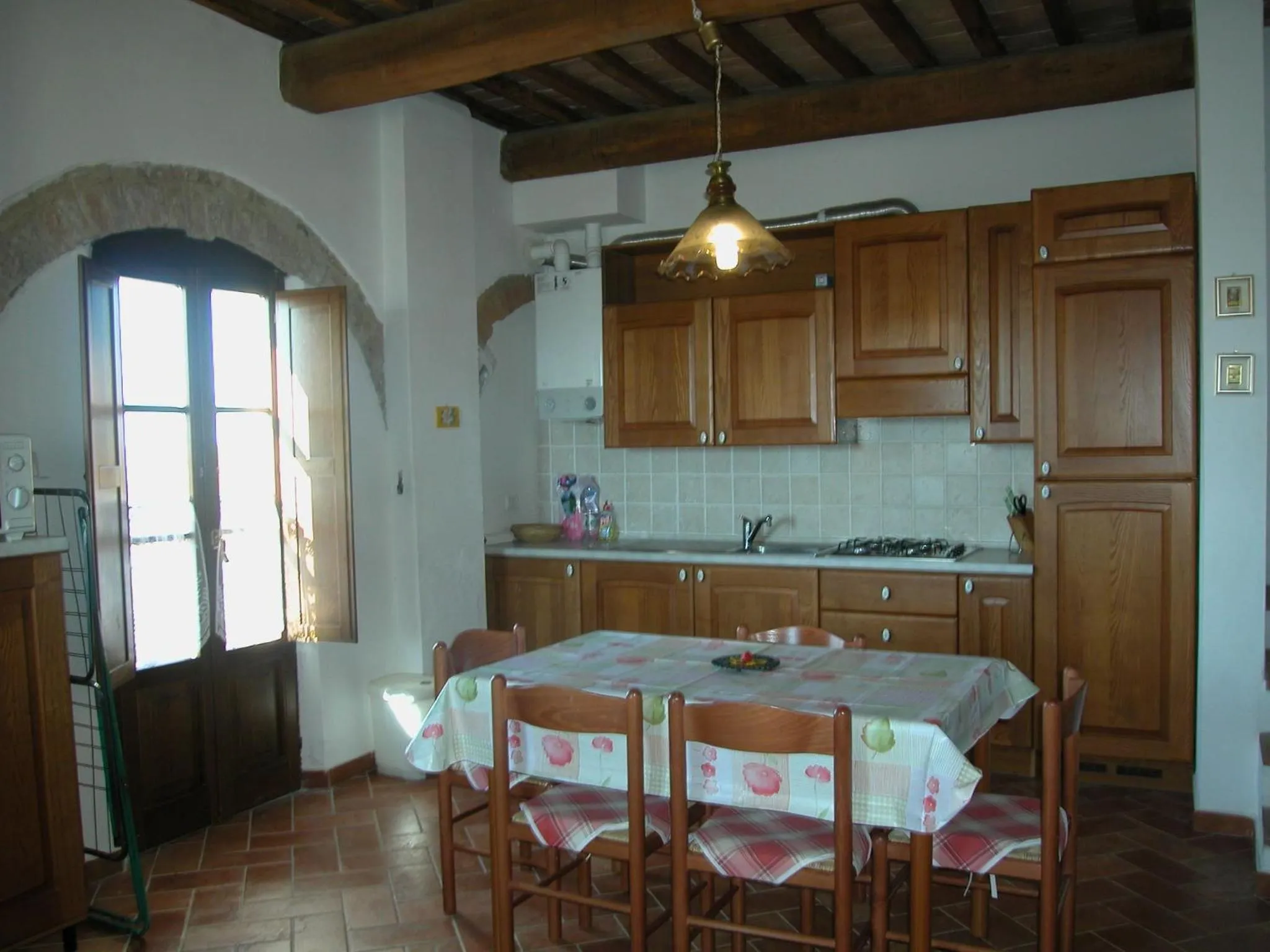 kitchen in Holidays in apartment with swimming pool in Tuscany Siena