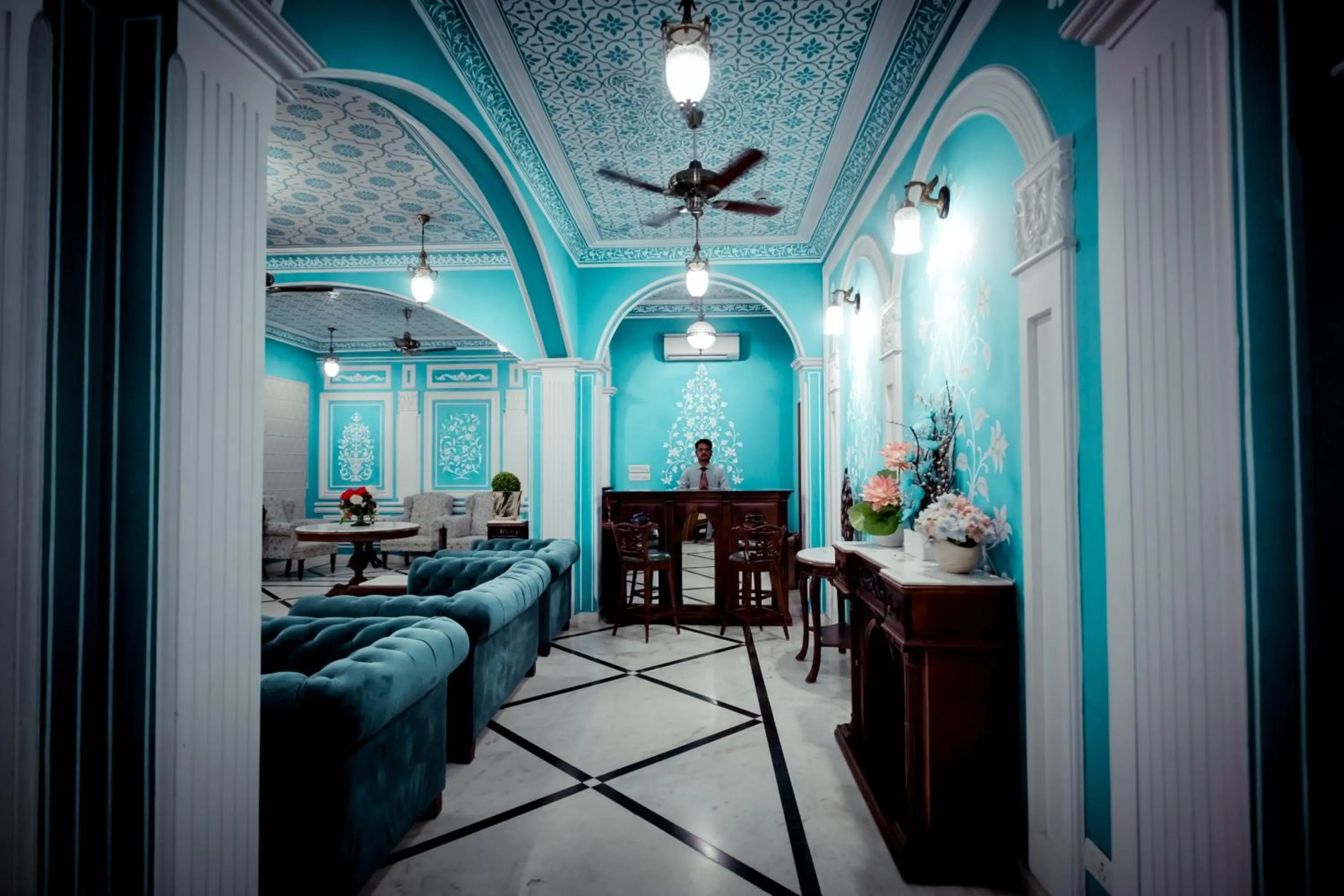 Lobby or reception in Umaid Farm Resort- A Legancy Vintage Stay In Jaipur