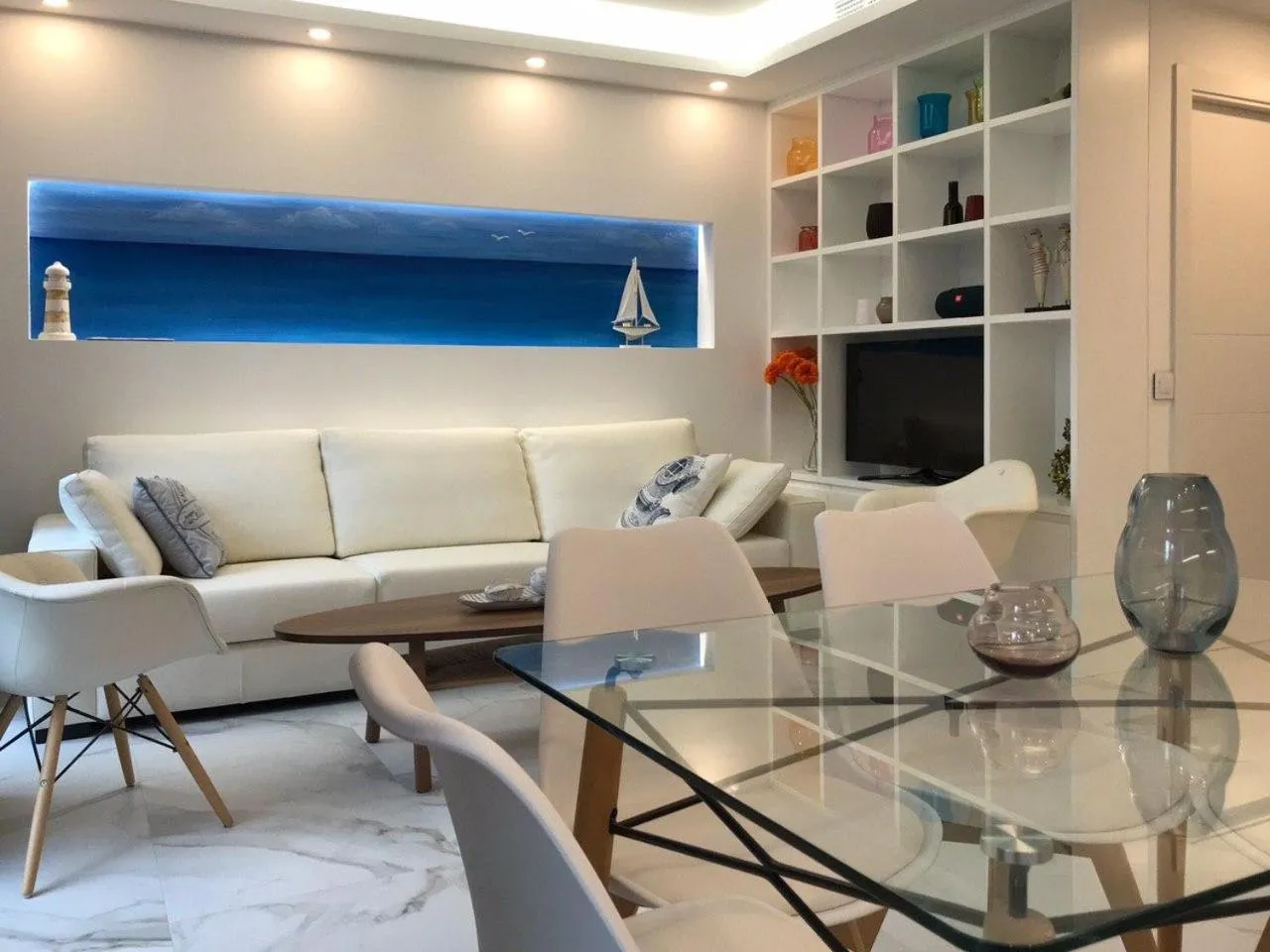 Living room in Nuevo Luminoso Apartamento Catalina a 80 metros de la playa para 4 personas