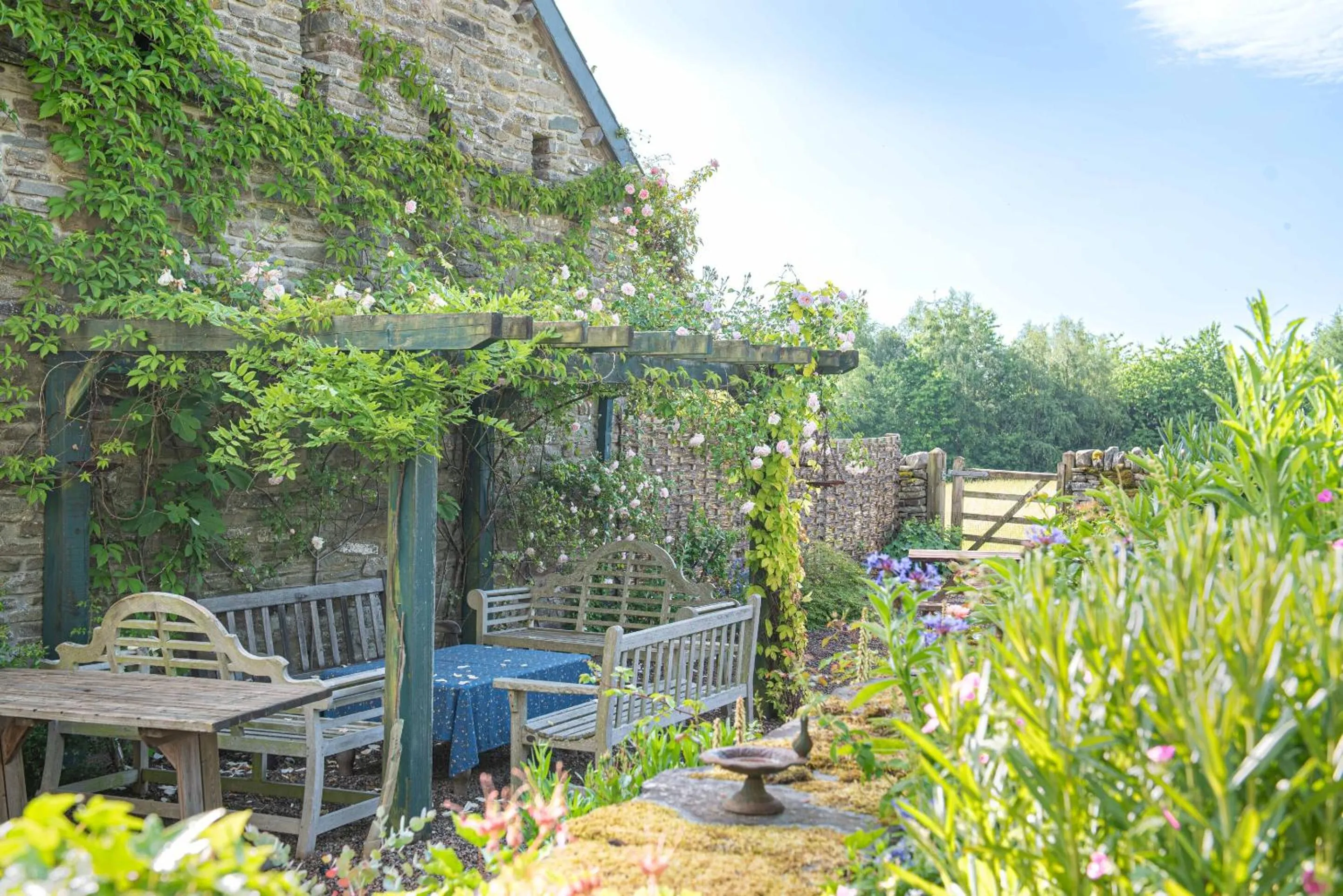 Patio in Alltybrain Farm Cottages