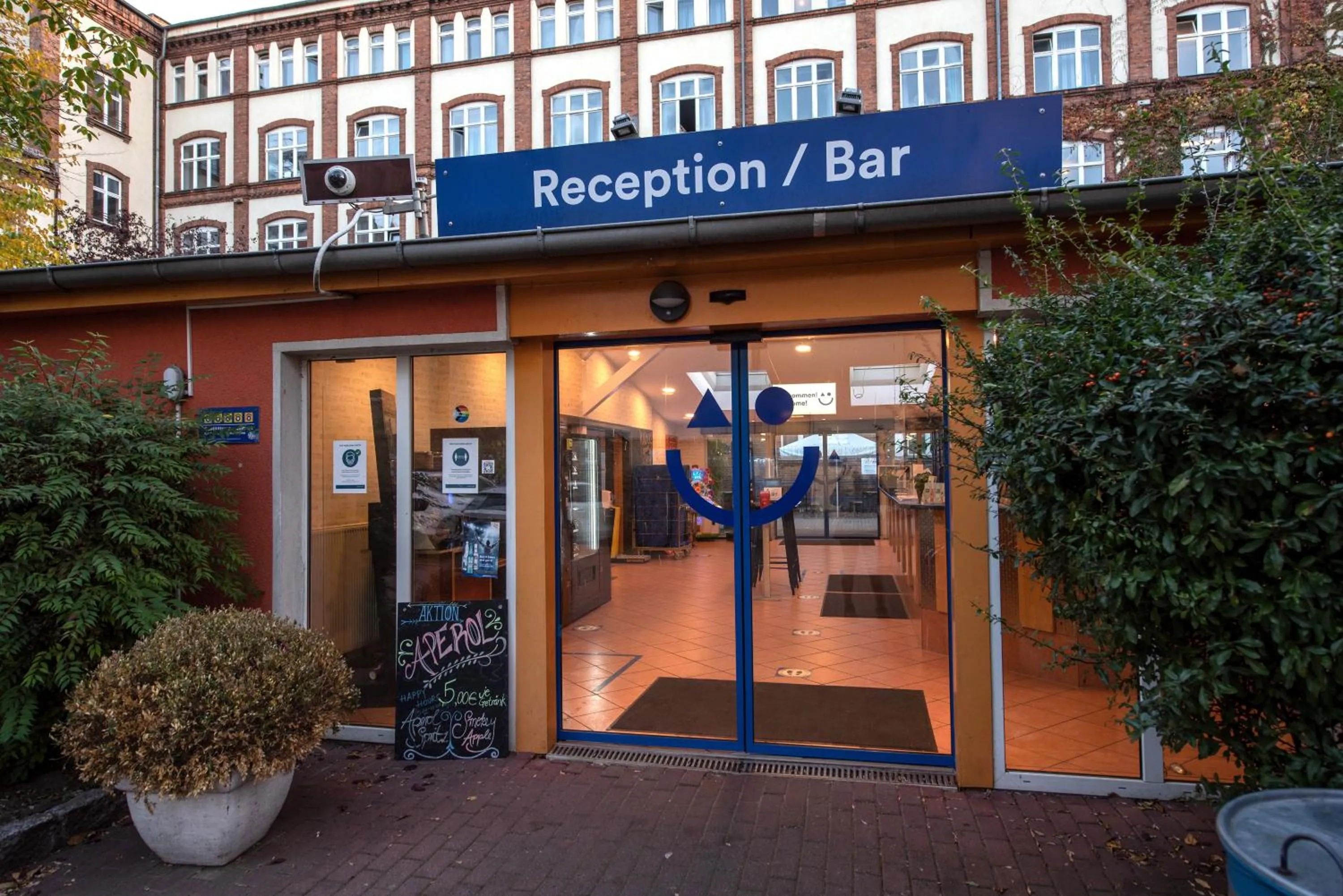 Facade/entrance in a&o Berlin Friedrichshain