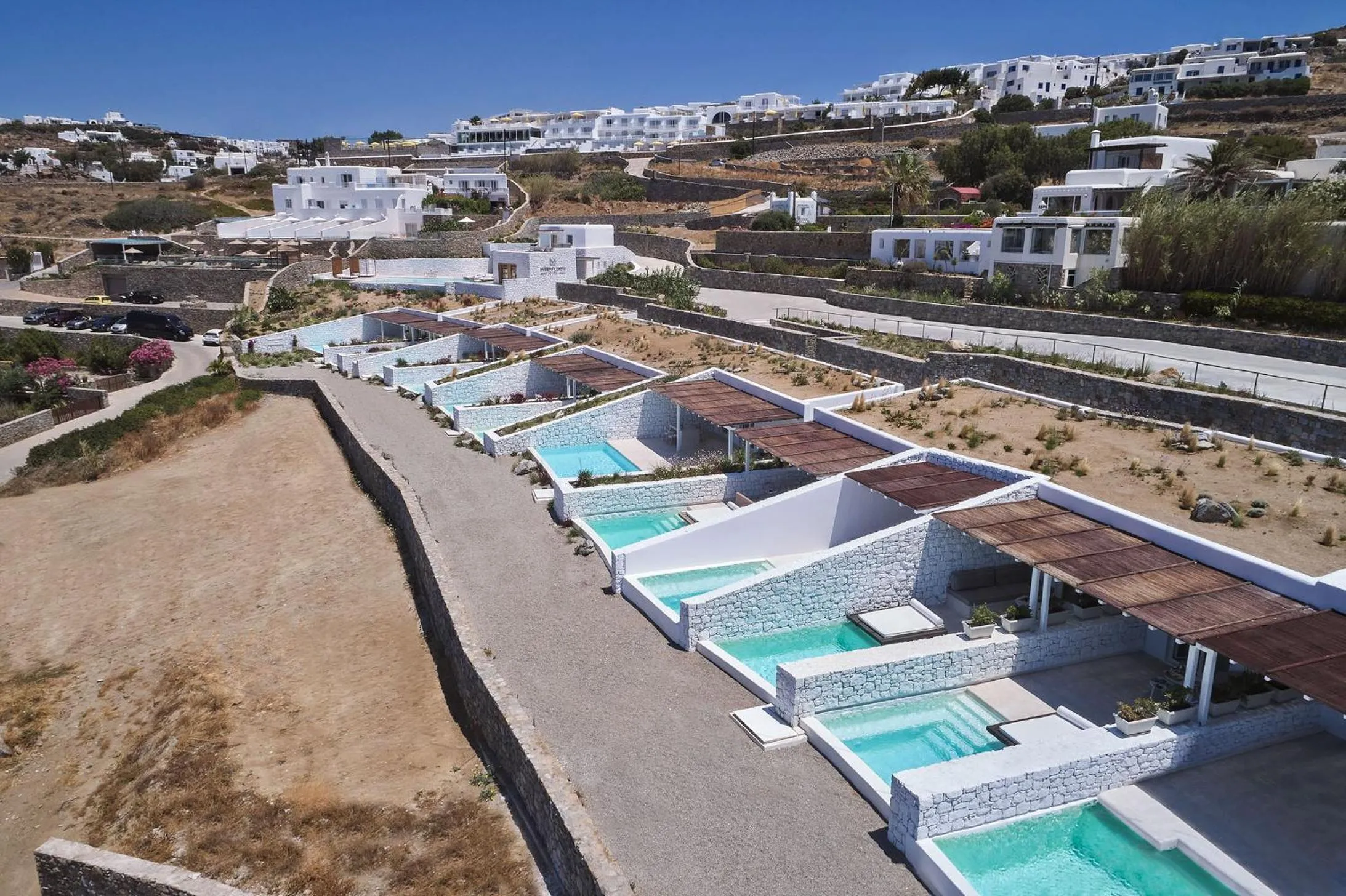 Bird's eye view in Mykonos Earth Suites