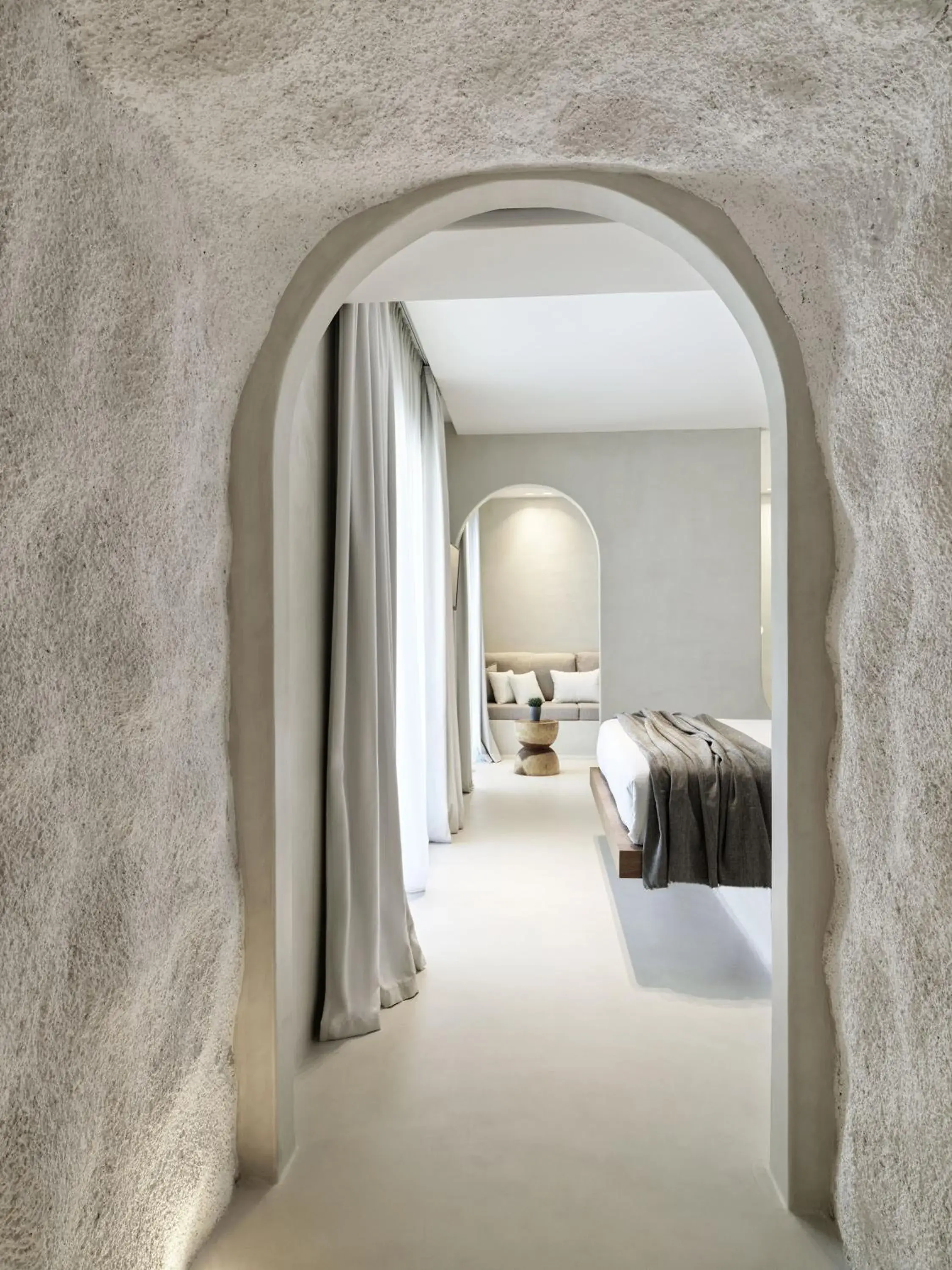 Bedroom, Bed in Mykonos Earth Suites Bedroom, Bed in Mykonos Earth Suites