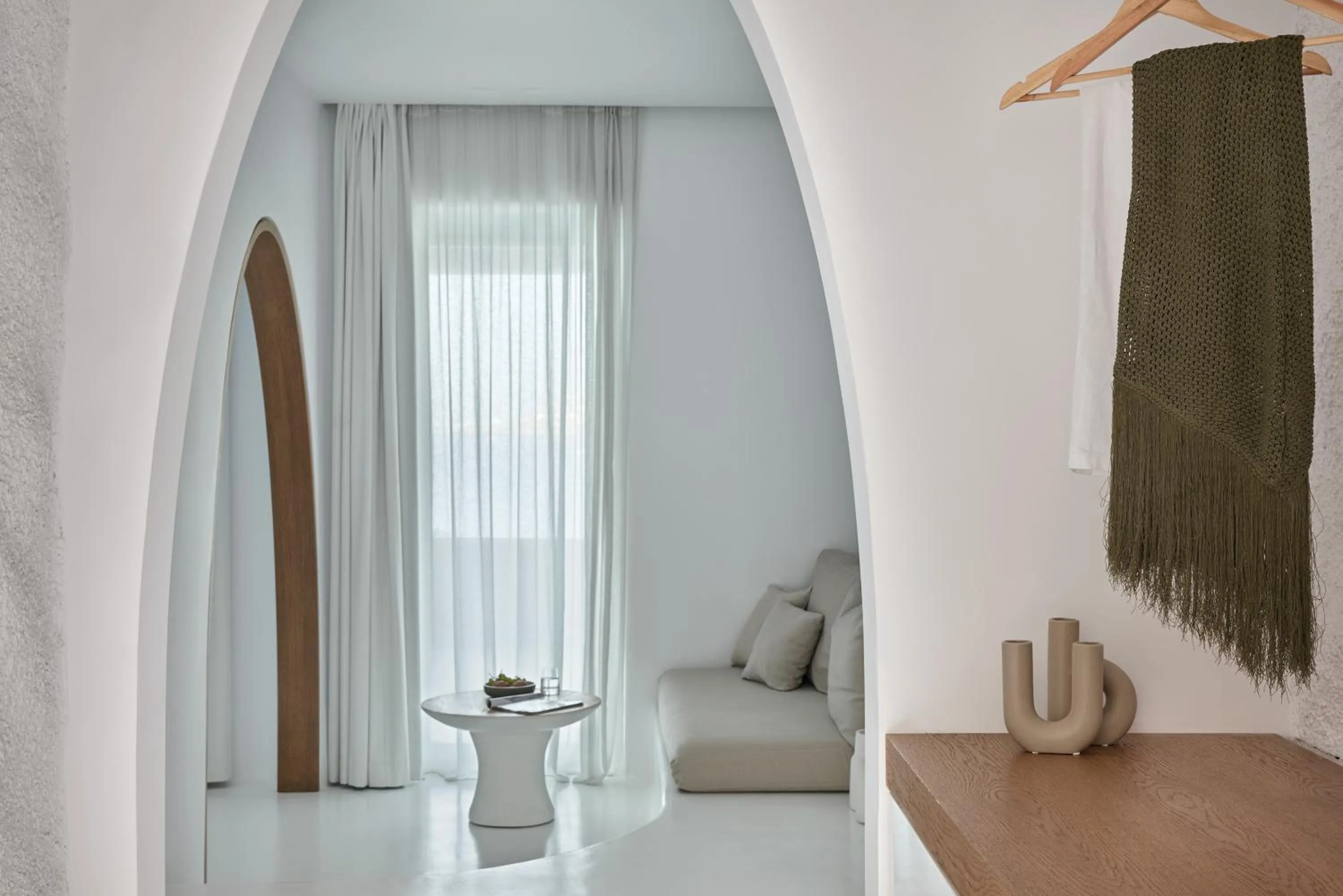 Seating area in Mykonos Earth Suites