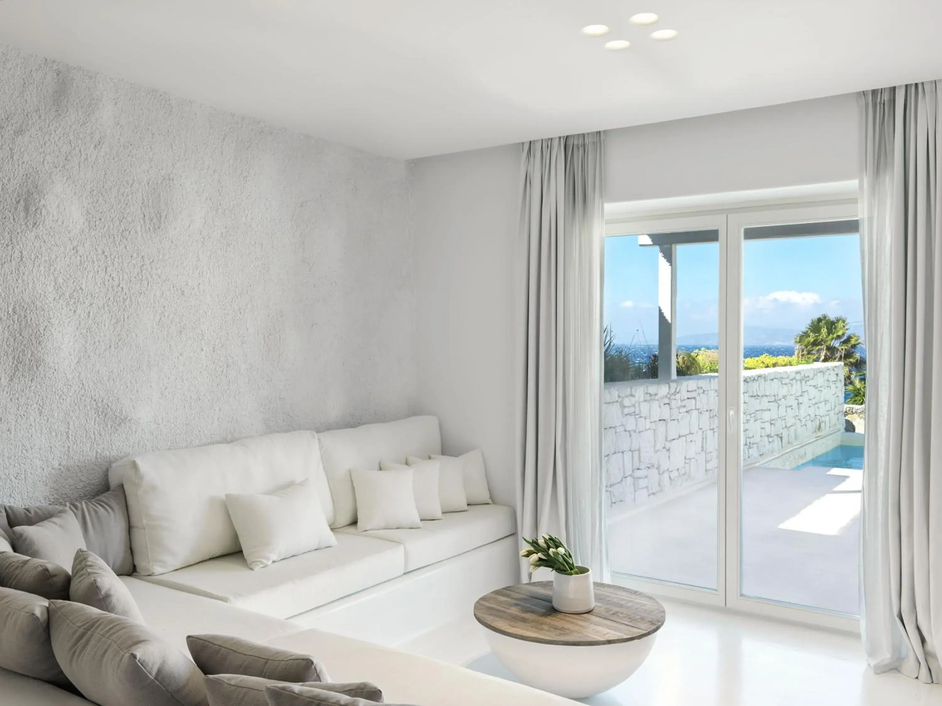 Living room in Mykonos Earth Suites Living room in Mykonos Earth Suites