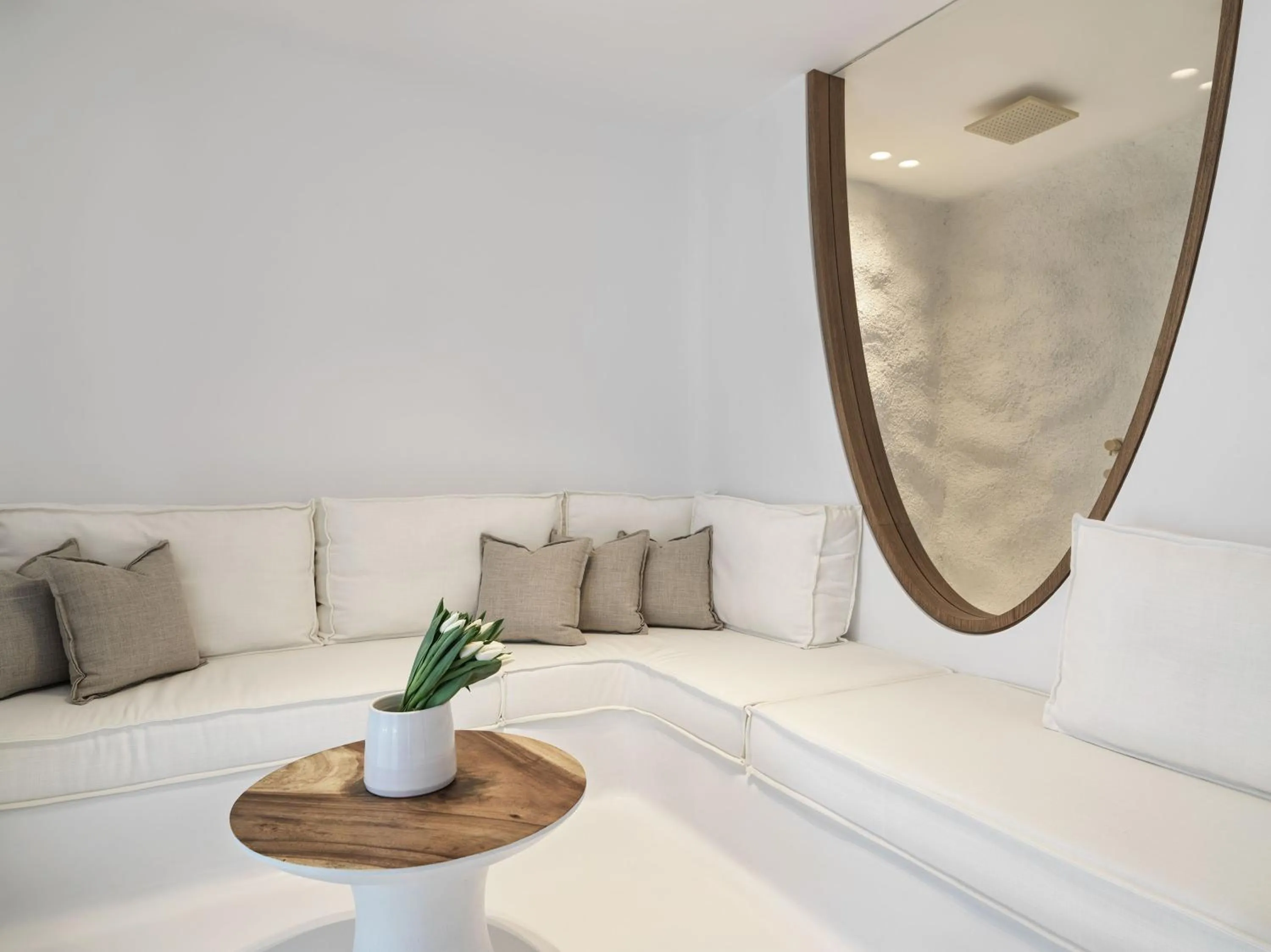 Living room in Mykonos Earth Suites