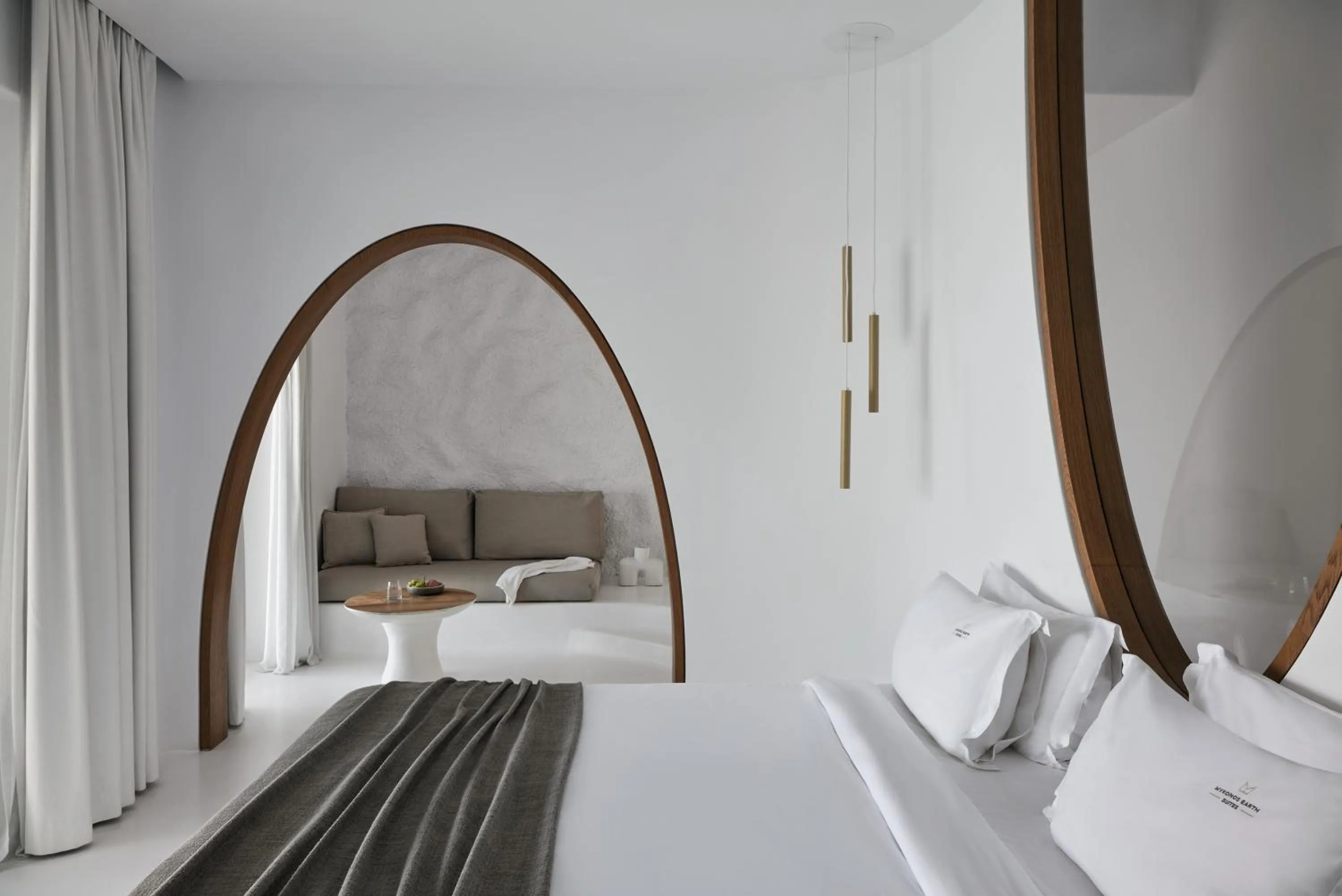 Bedroom, Bed in Mykonos Earth Suites