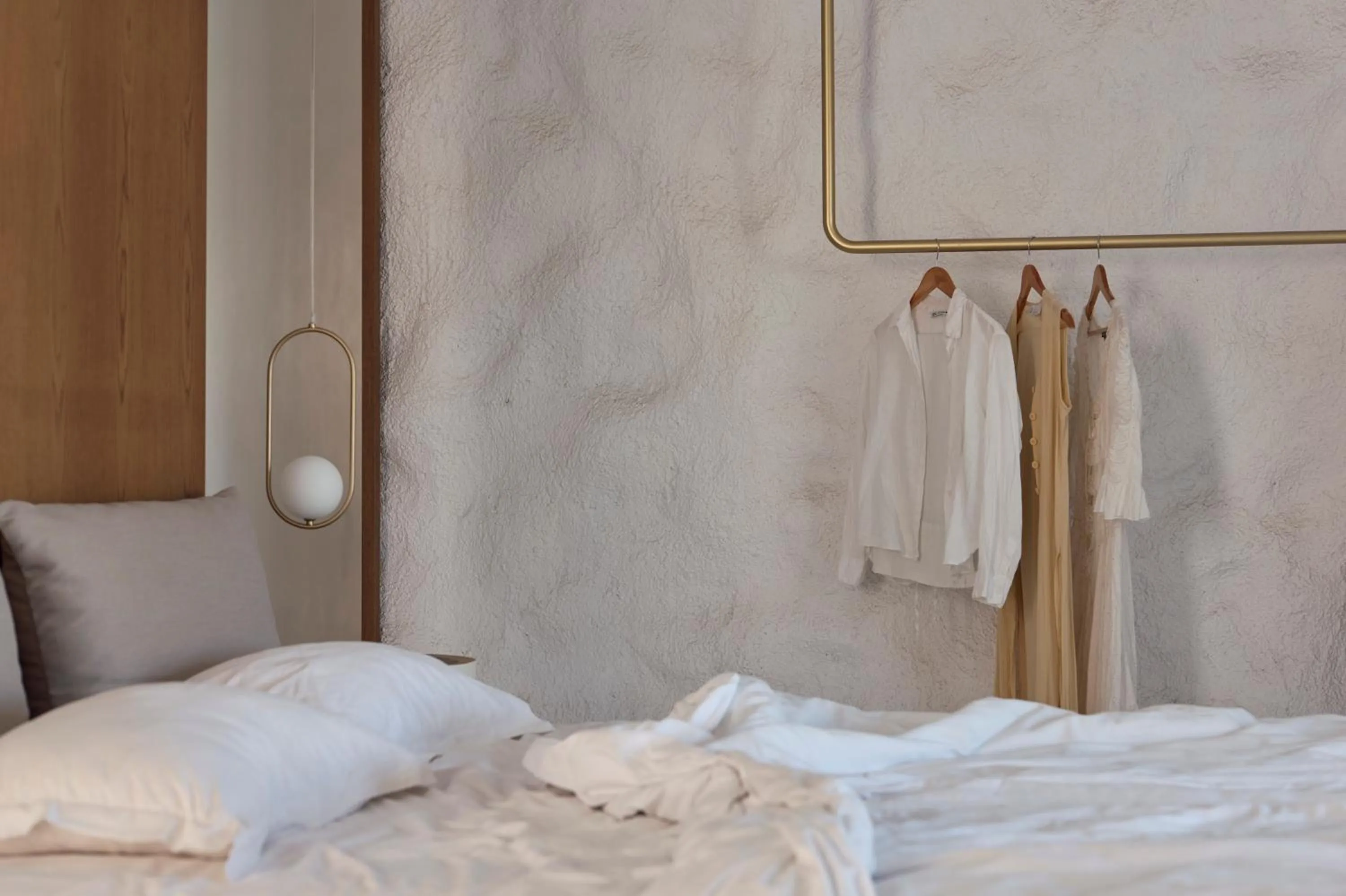 Decorative detail, Bed in Mykonos Earth Suites