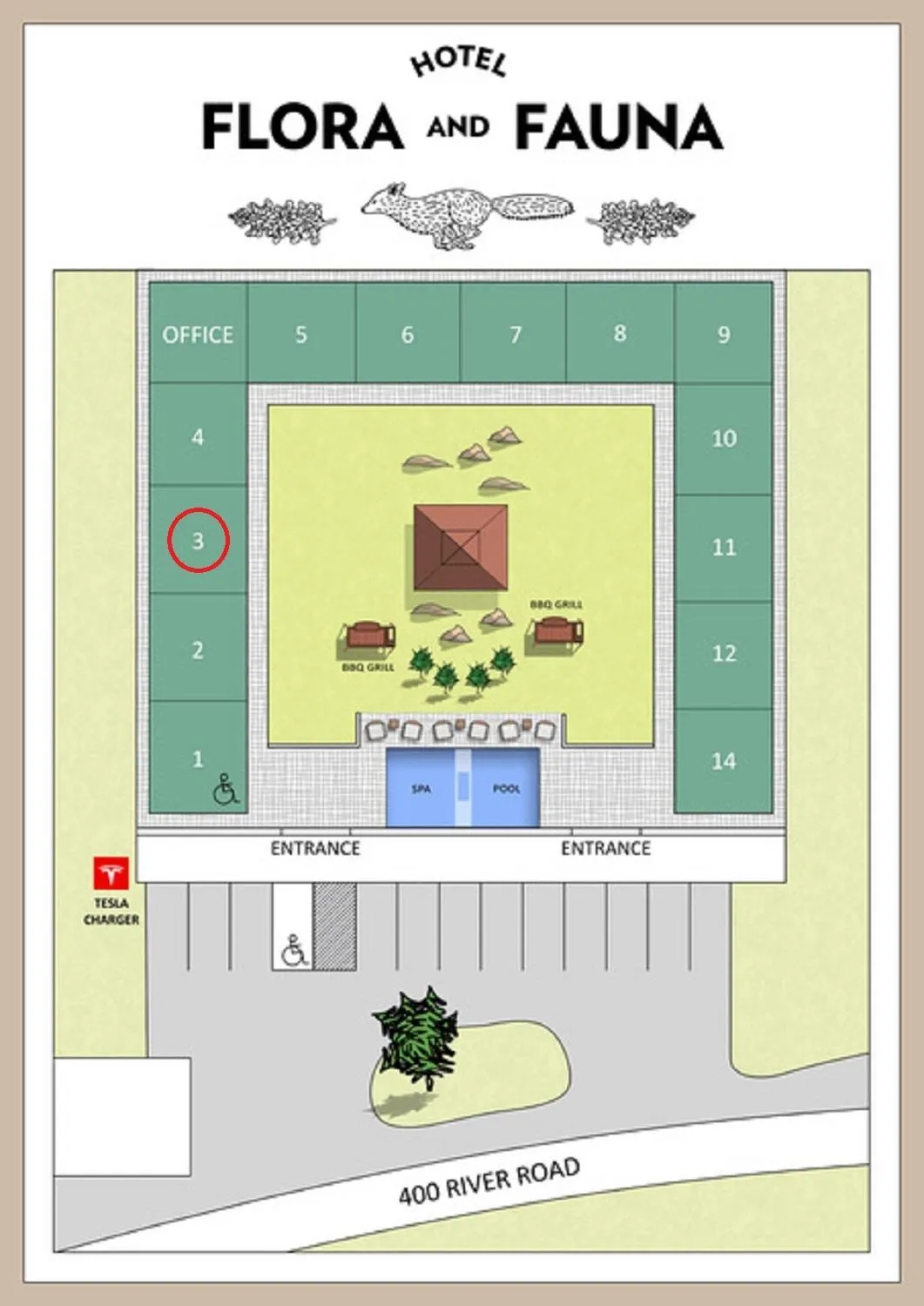 Floor plan in Hotel Flora and Fauna