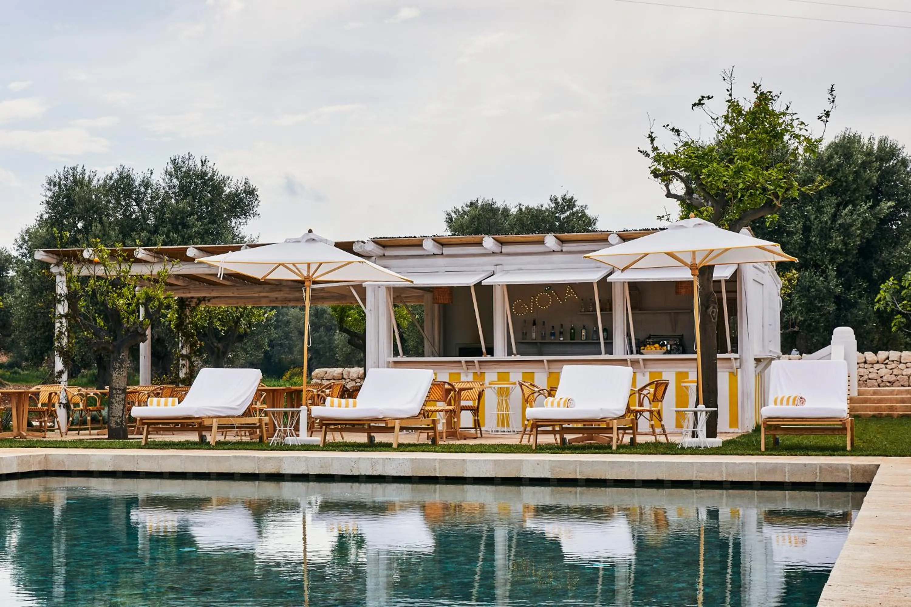 Pool view in Masseria Calderisi