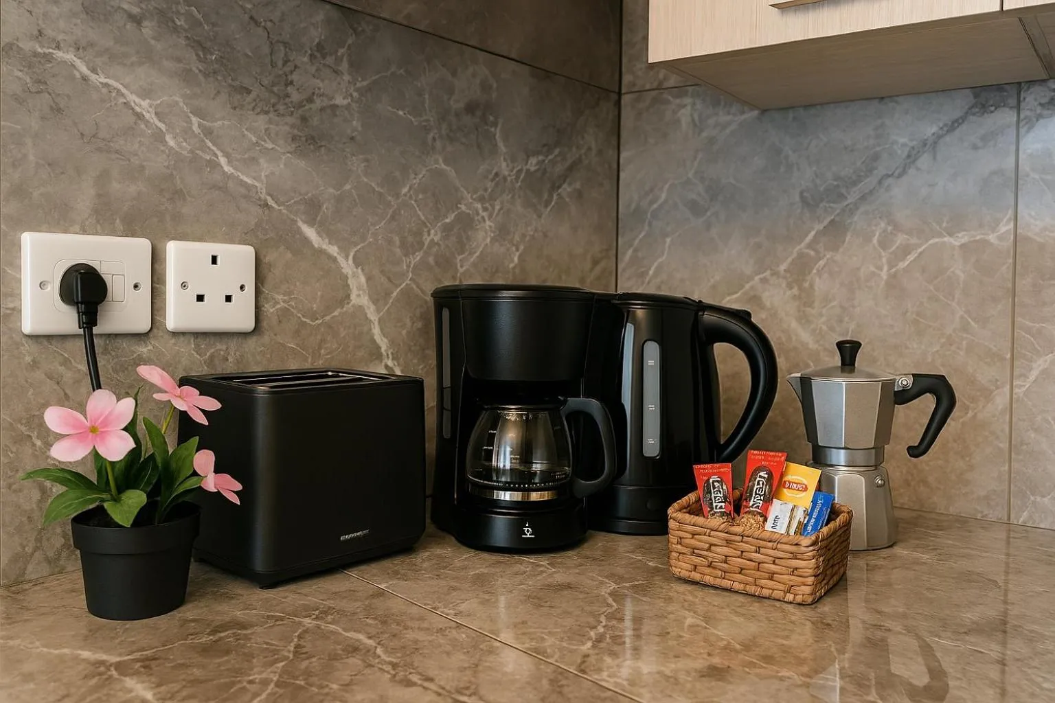 Coffee/tea facilities in Summer Breeze Apartment with panoramic terrace - by Getawaysmalta