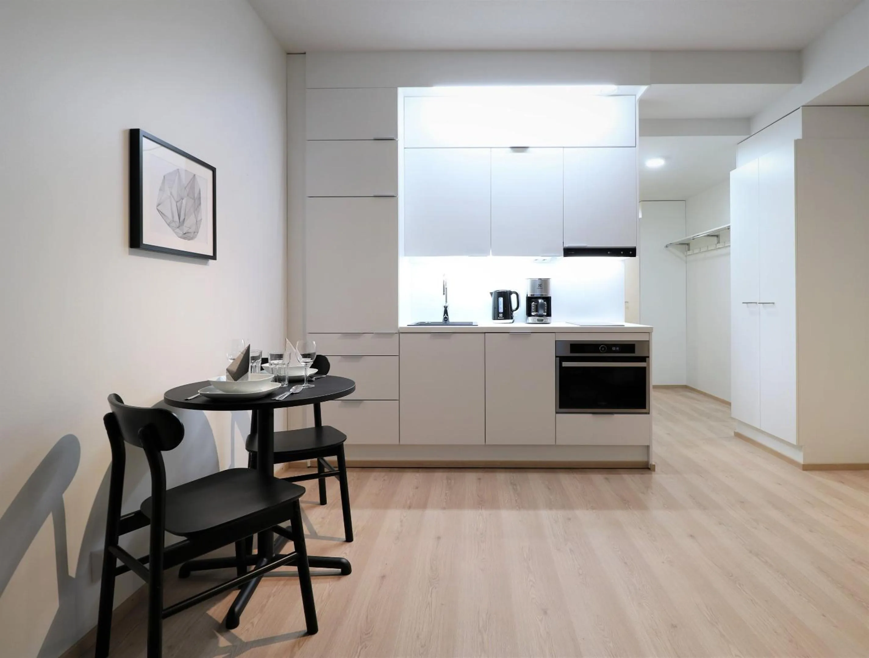 Kitchen or kitchenette in Forenom Aparthotel Tampere Kaleva