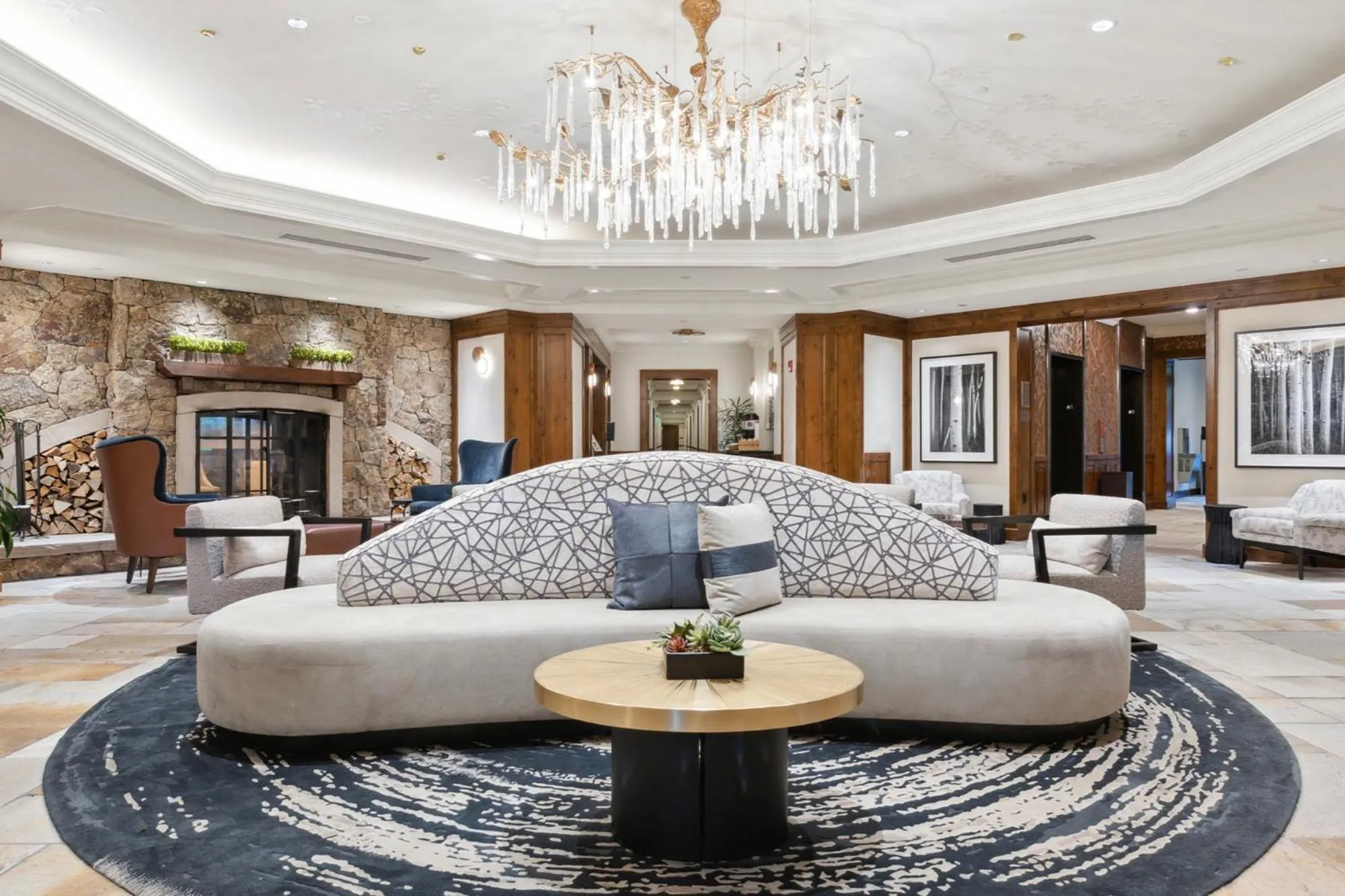 fireplace in The Aspen Mountain Residences