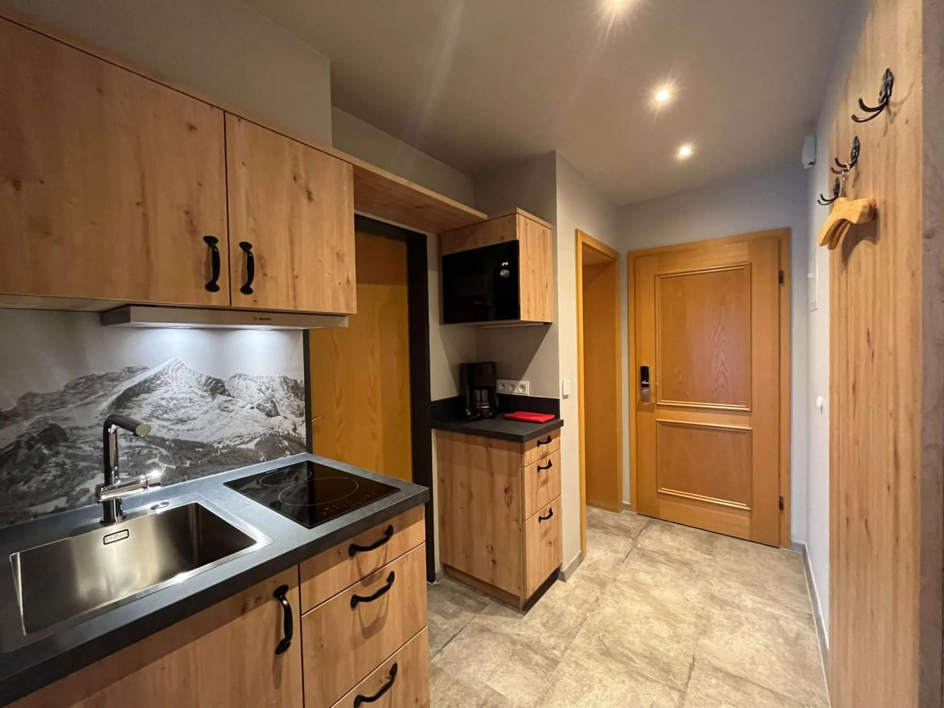 Kitchen or kitchenette in Hotel Garni Brunnthaler