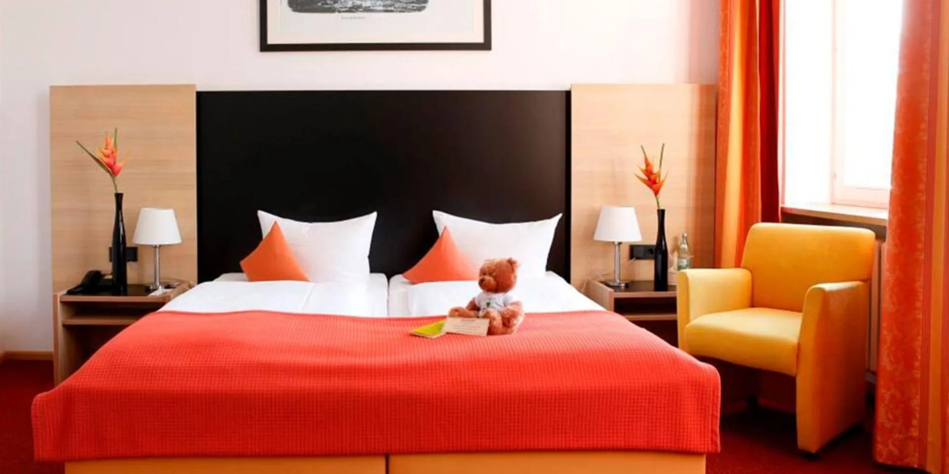 Photo of the whole room, Bed in Michel Hotel Franziskushöhe Lohr am Main