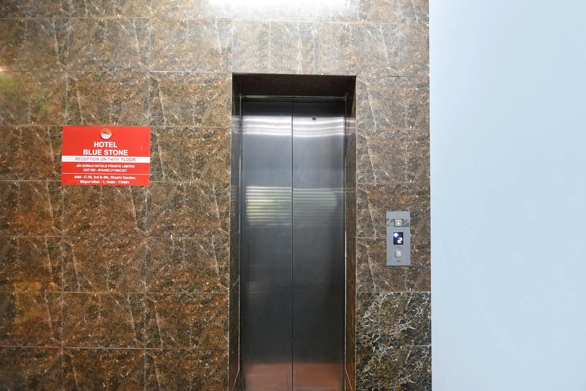 elevator in FabHotel Blue Stone