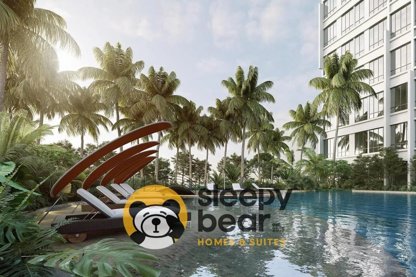 Swimming pool in Gaia Residence, Gamuda Gardens Rawang by Sleepy Bear