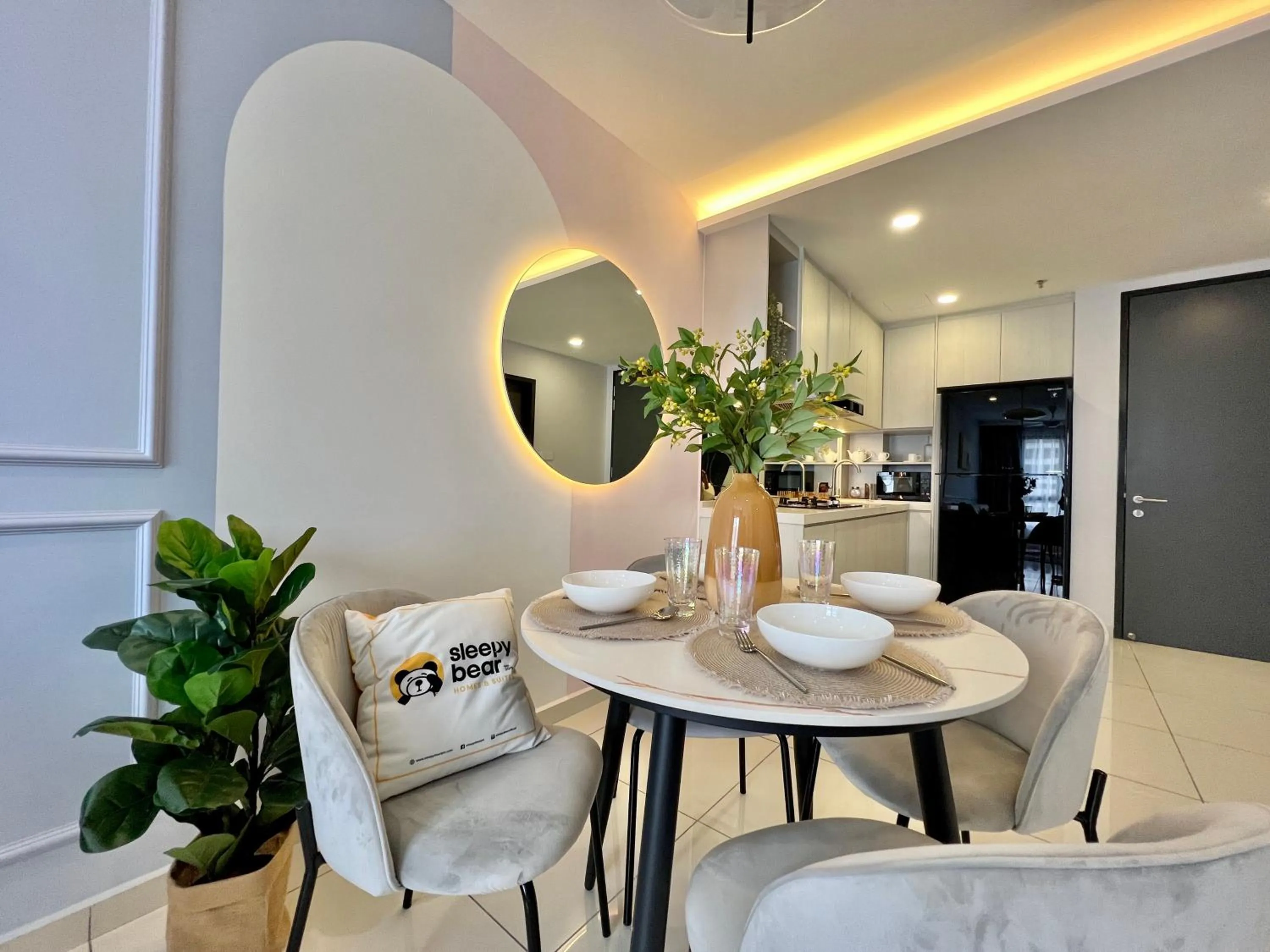 Dining area in Gaia Residence, Gamuda Gardens Rawang by Sleepy Bear