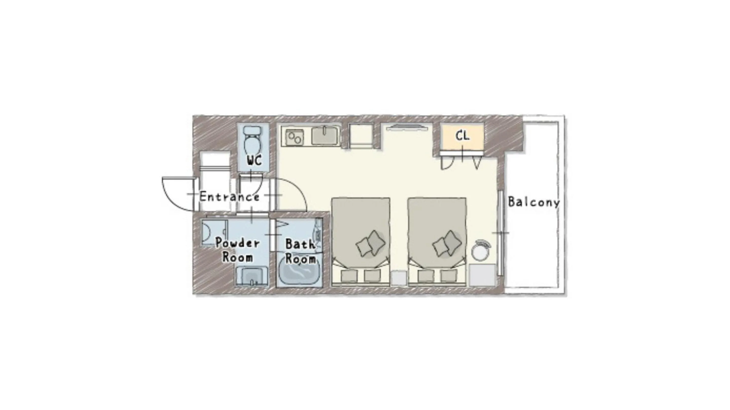 Floor plan in BON Condominium Namba Ebisu