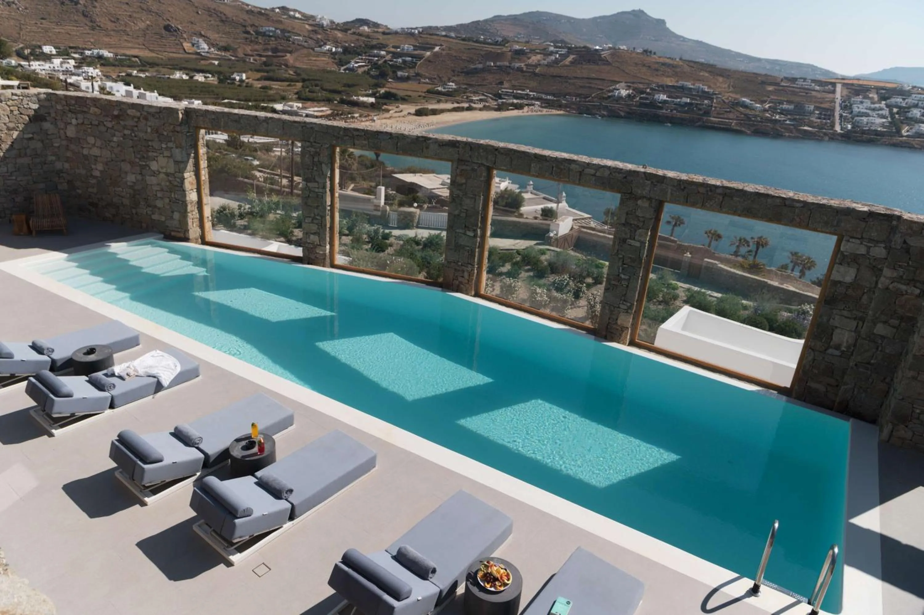Pool view in Radisson Blu Euphoria Resort, Mykonos