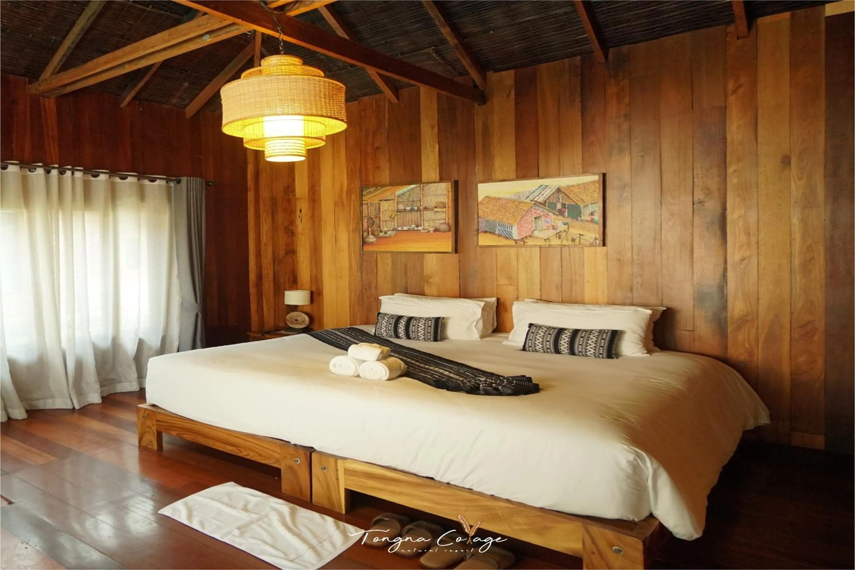 Bed in Tongna Cottage Natural Resort