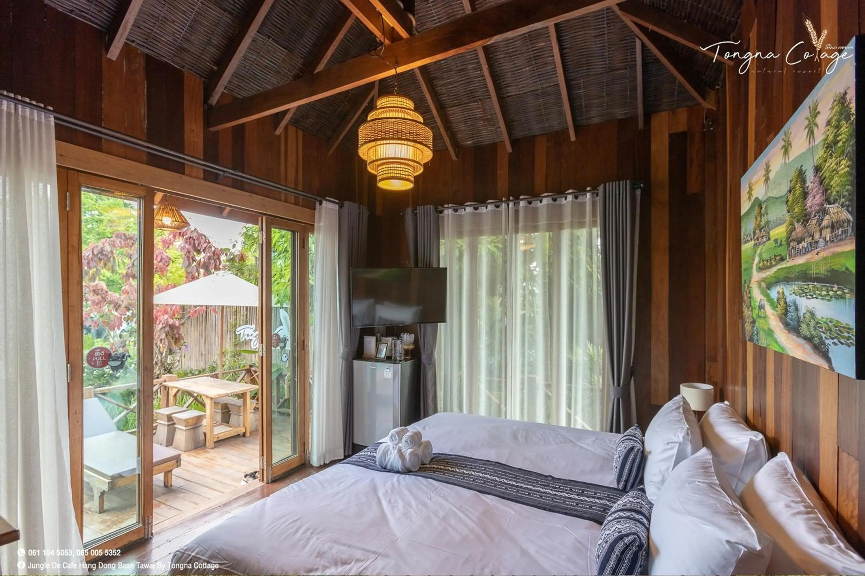 Bed in Tongna Cottage Natural Resort