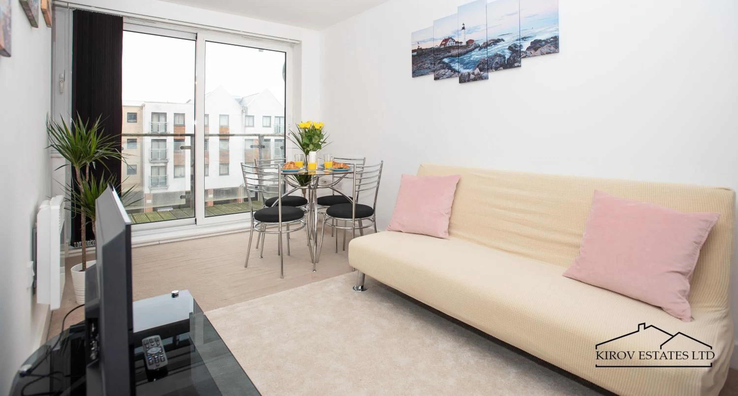 Living room in Poseidon Apartment - 1 Bed Flat - Heart of Town