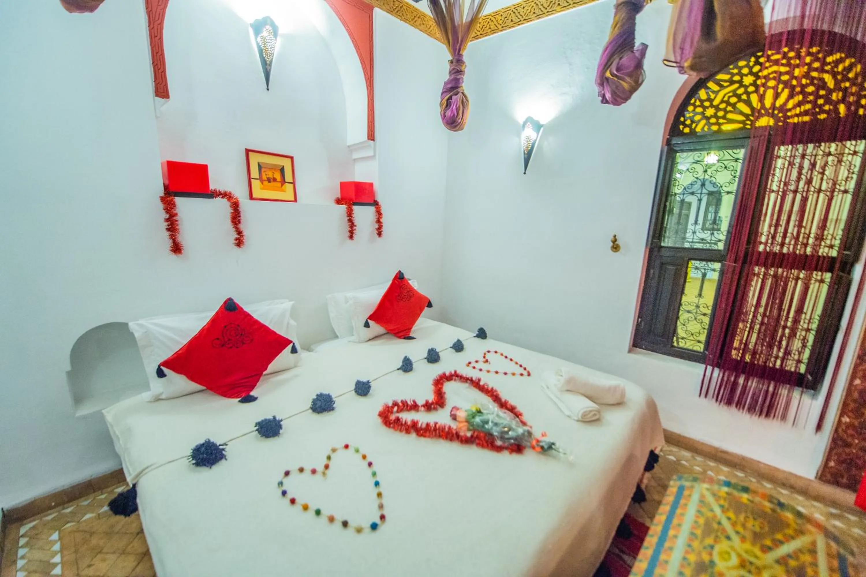 Bed in Riad Khabia & Spa