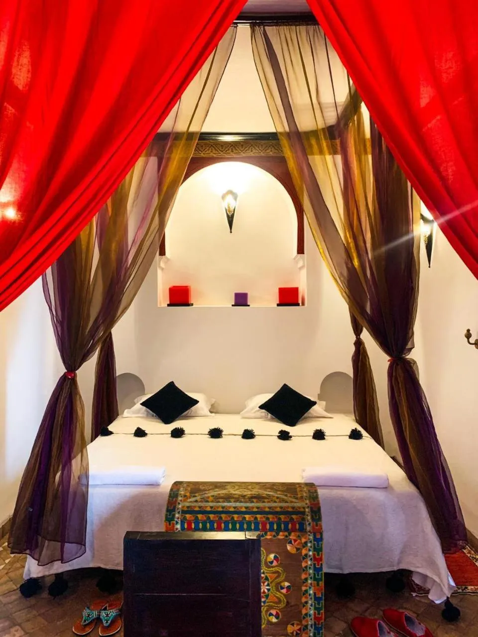 Bed in Riad Khabia & Spa