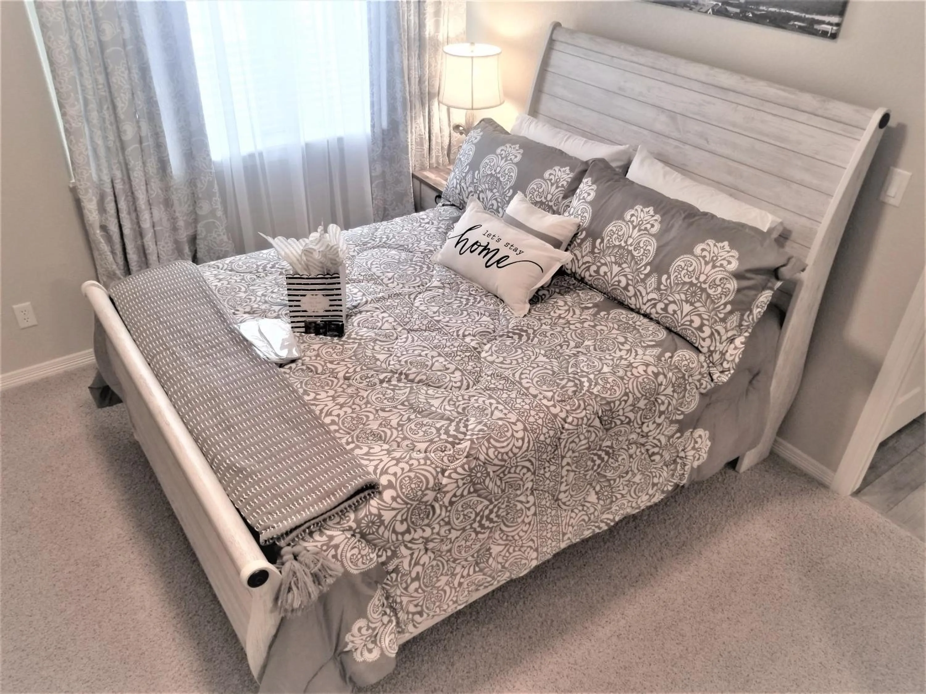 Bedroom, Bed in Peak Valley Manor, a Modern Farmhouse