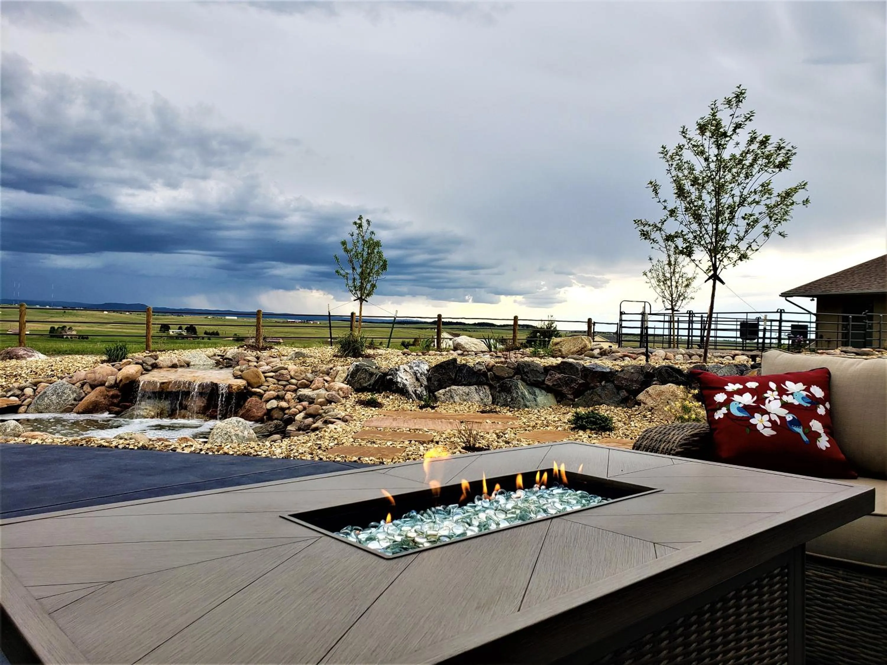 Balcony/Terrace in Peak Valley Manor, a Modern Farmhouse