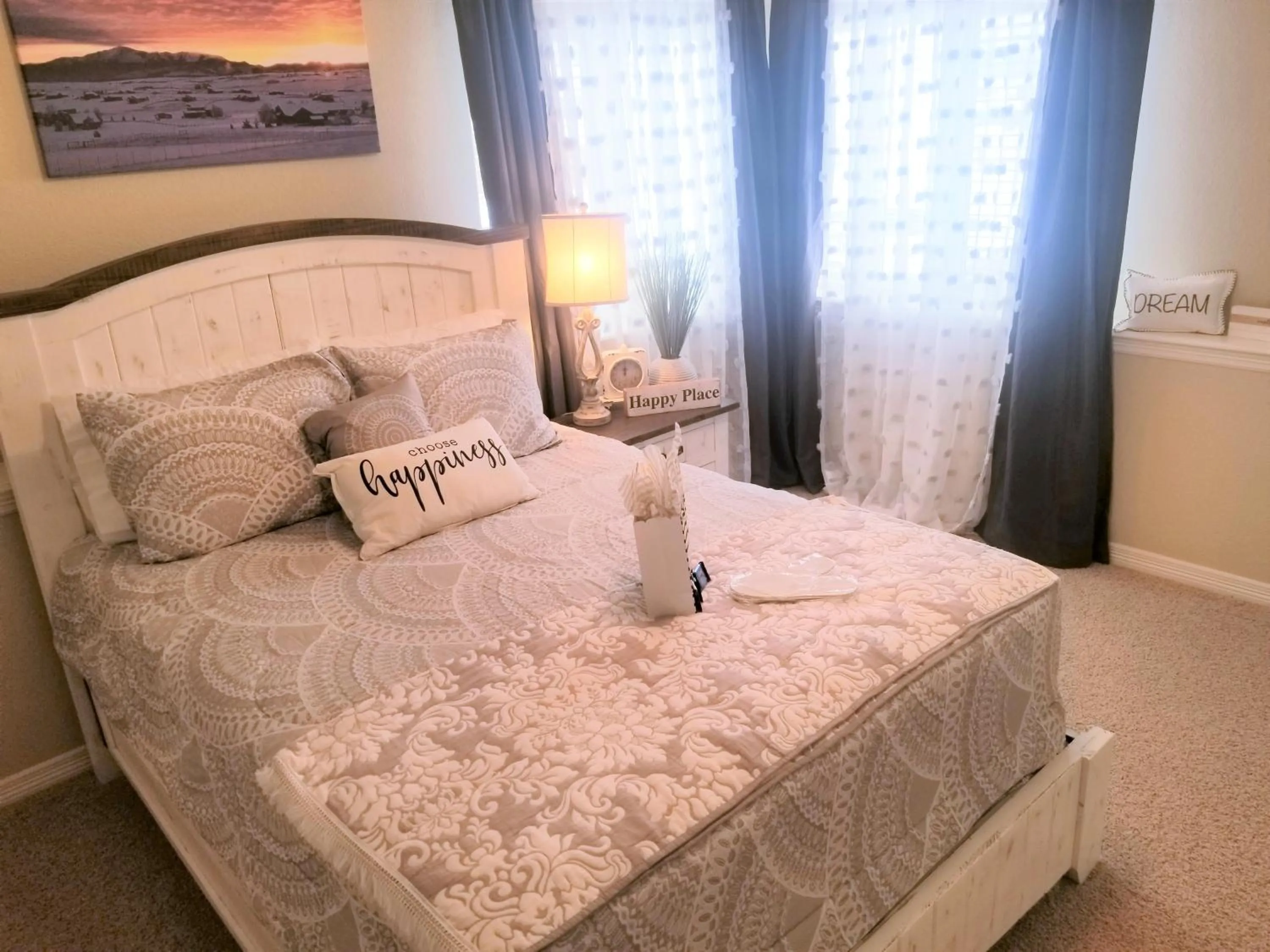 Bedroom, Bed in Peak Valley Manor, a Modern Farmhouse