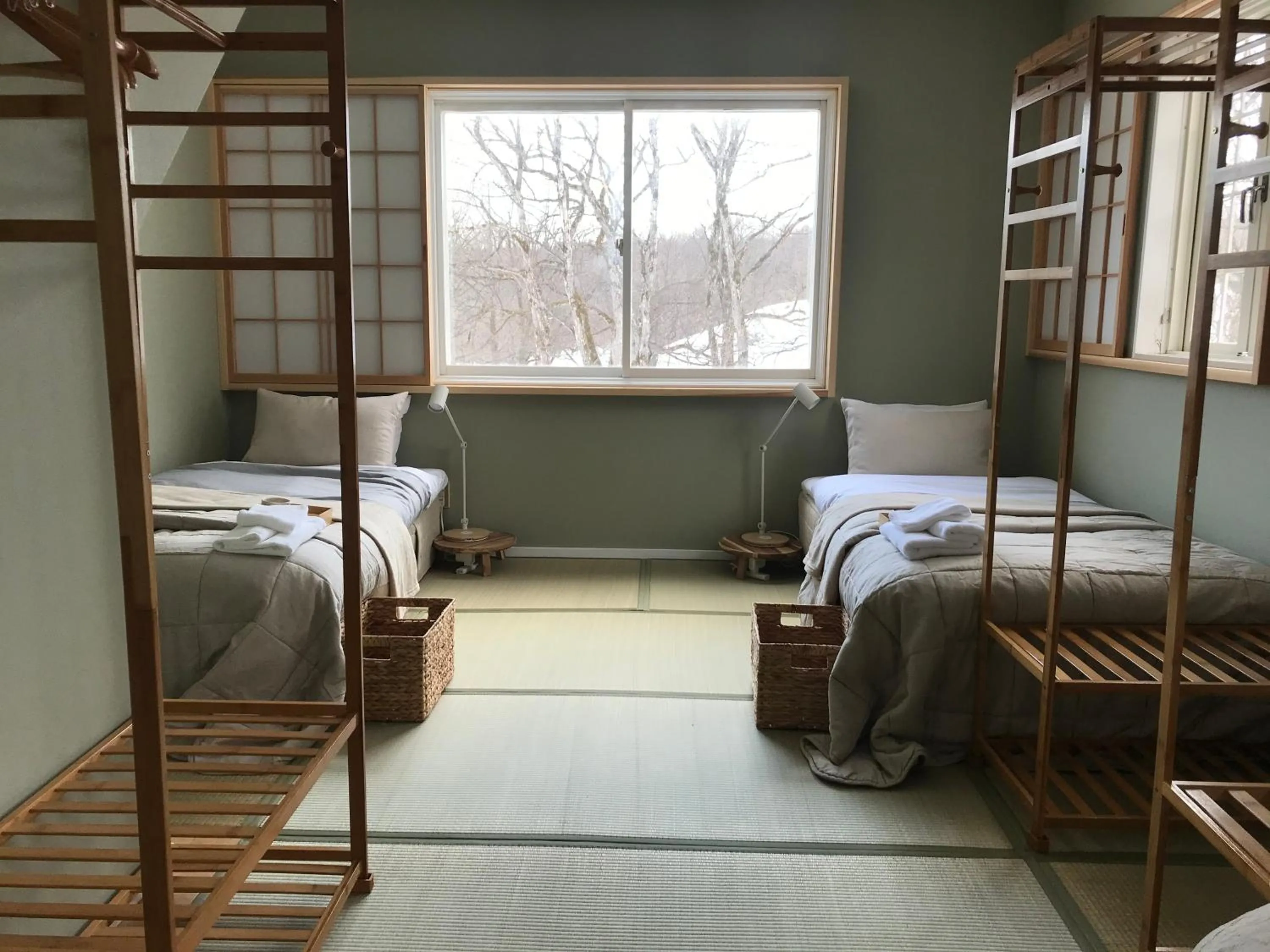 Bed in Myoko Forest Lodge
