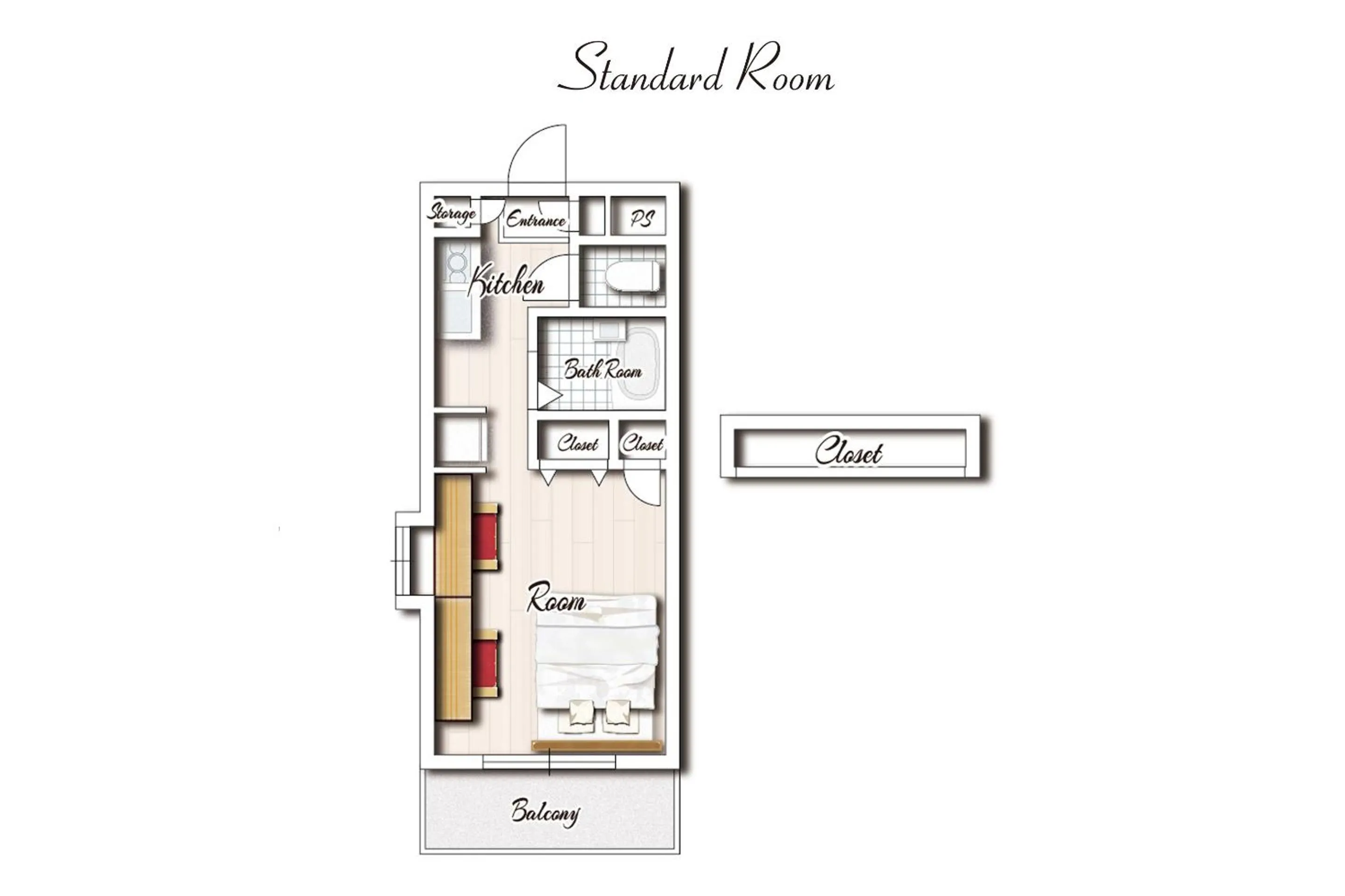 Floor plan in goom Hotel Fukuoka-Kokusai-Center