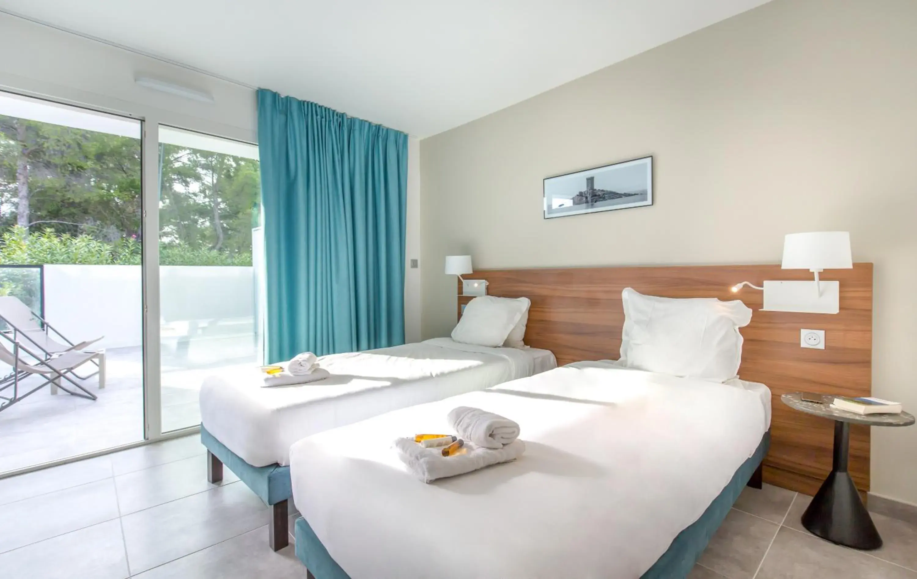 Balcony/Terrace, Bed in SOWELL HOTELS La Plage Balcony/Terrace, Bed in SOWELL HOTELS La Plage